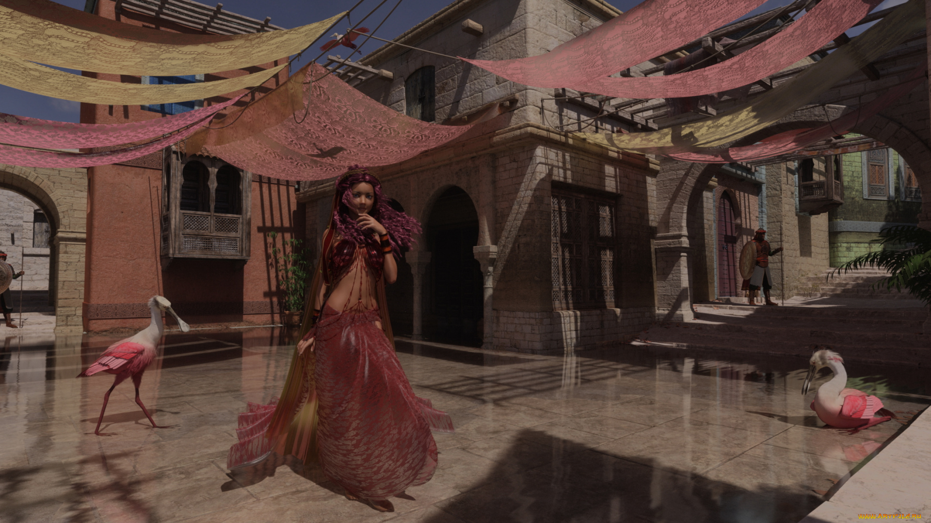 3д, графика, фантазия, , fantasy, взгляд, девушка, фон