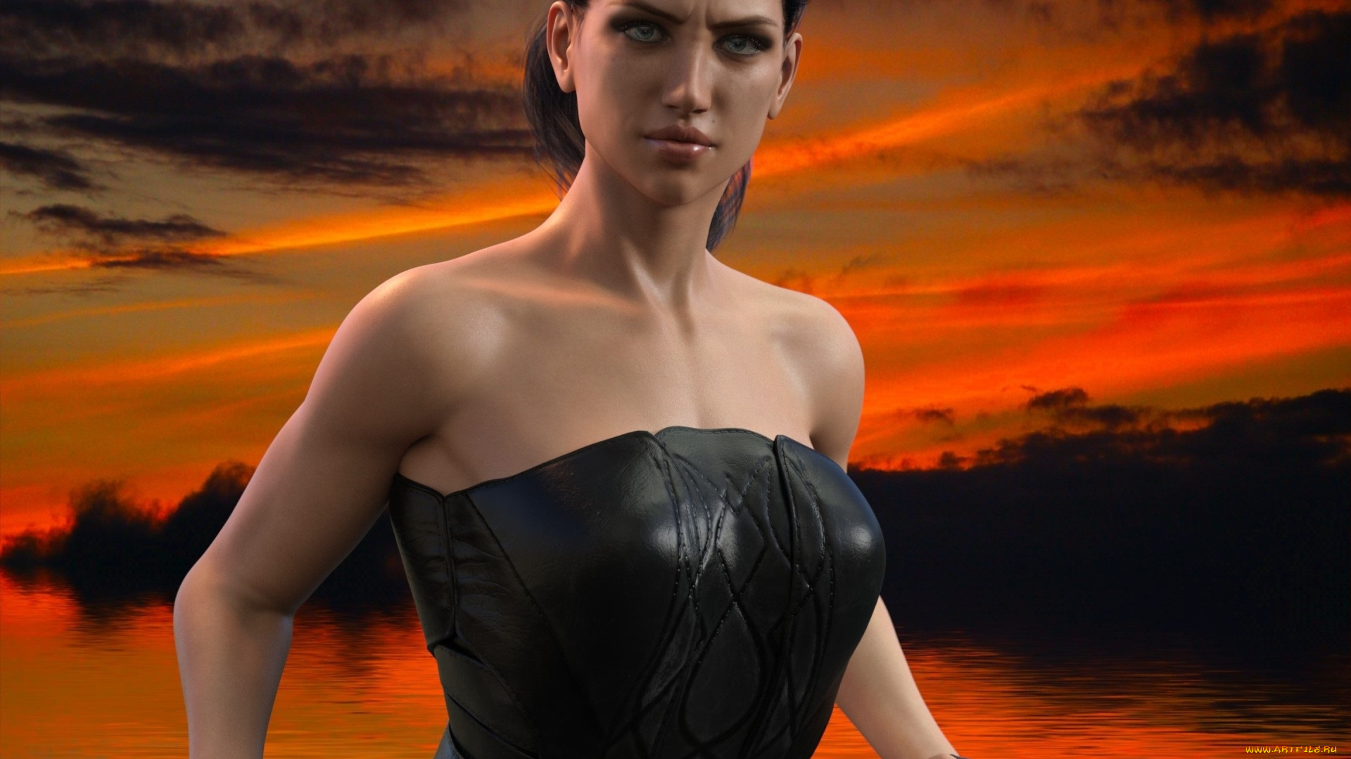 3д, графика, люди, , people, девушка, взгляд, фон