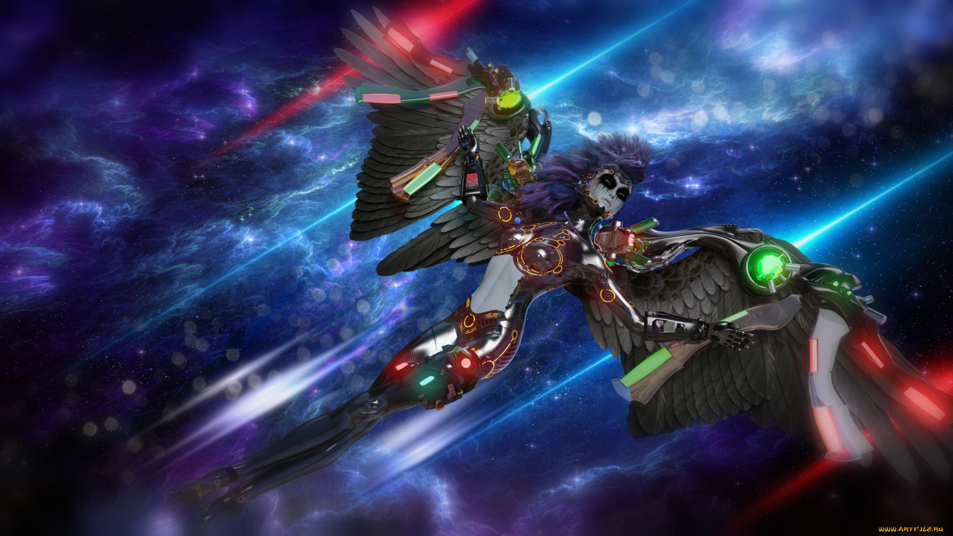 3д, графика, существа, , creatures, взгляд, девушка, фон