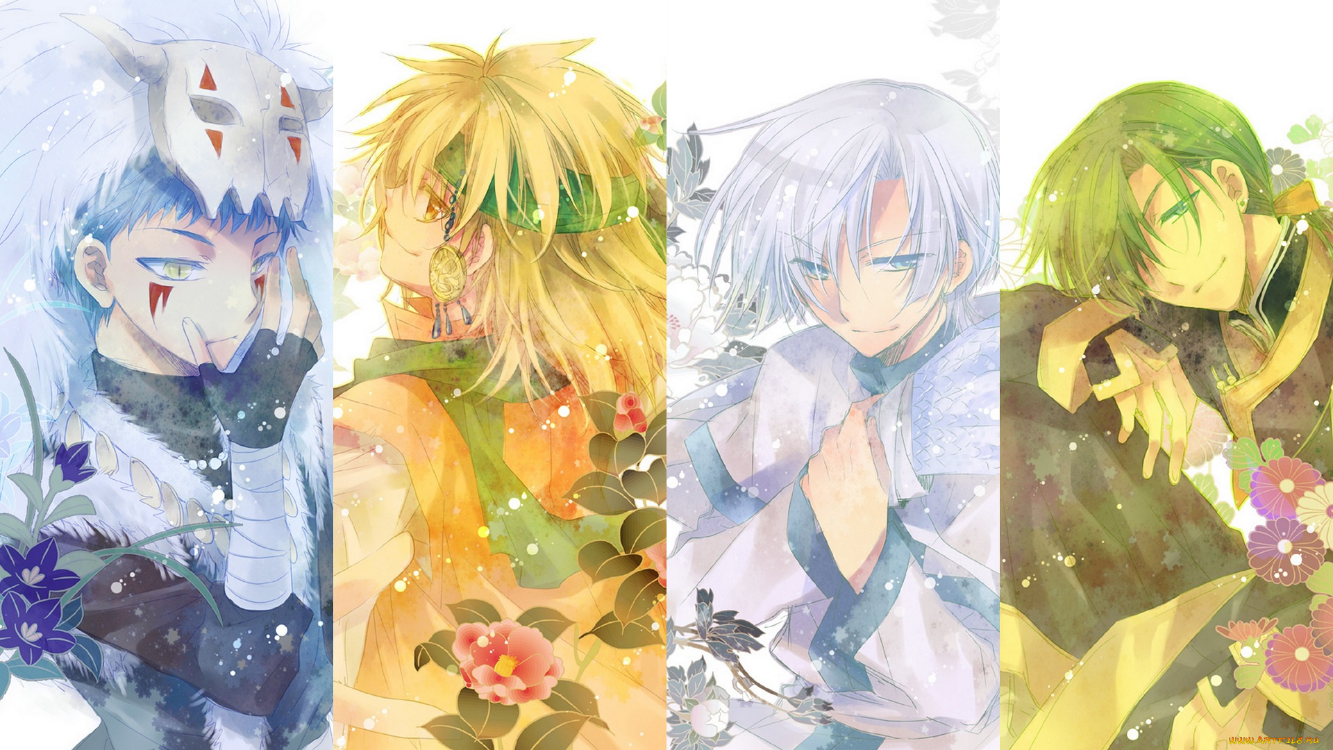 аниме, akatsuki, no, yona, драконы