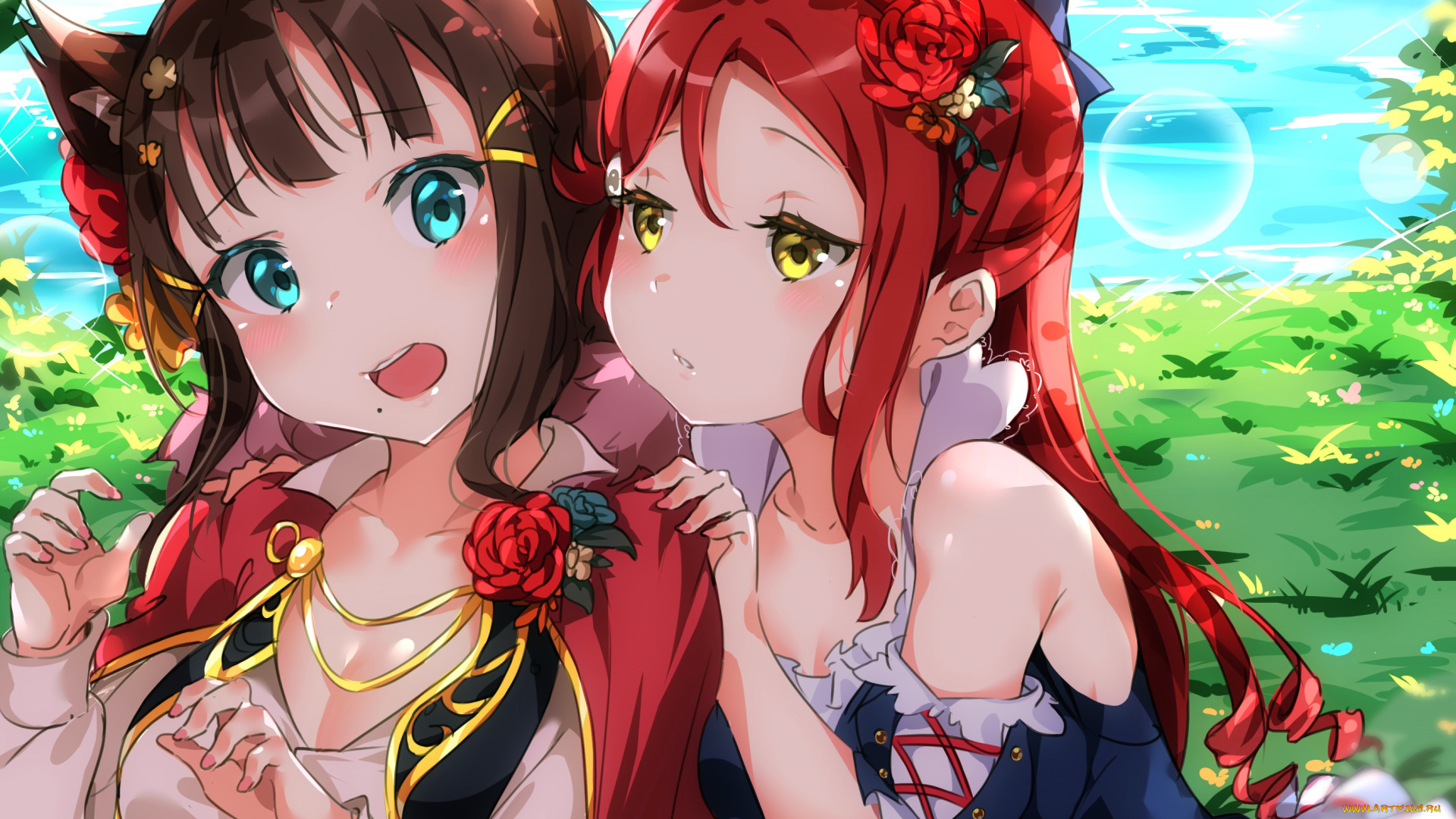 аниме, животные, , существа, девушки