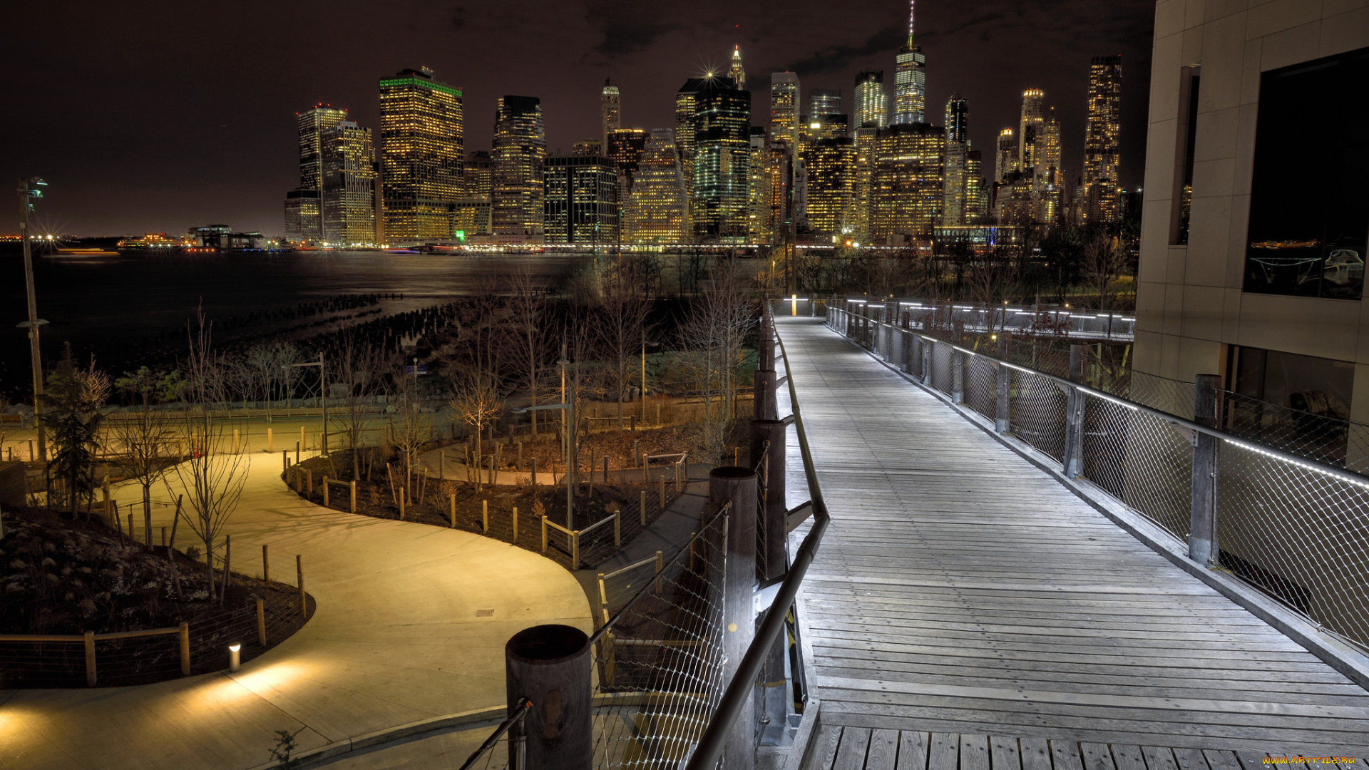 brooklyn, bridge, park, города, -, мосты, простор