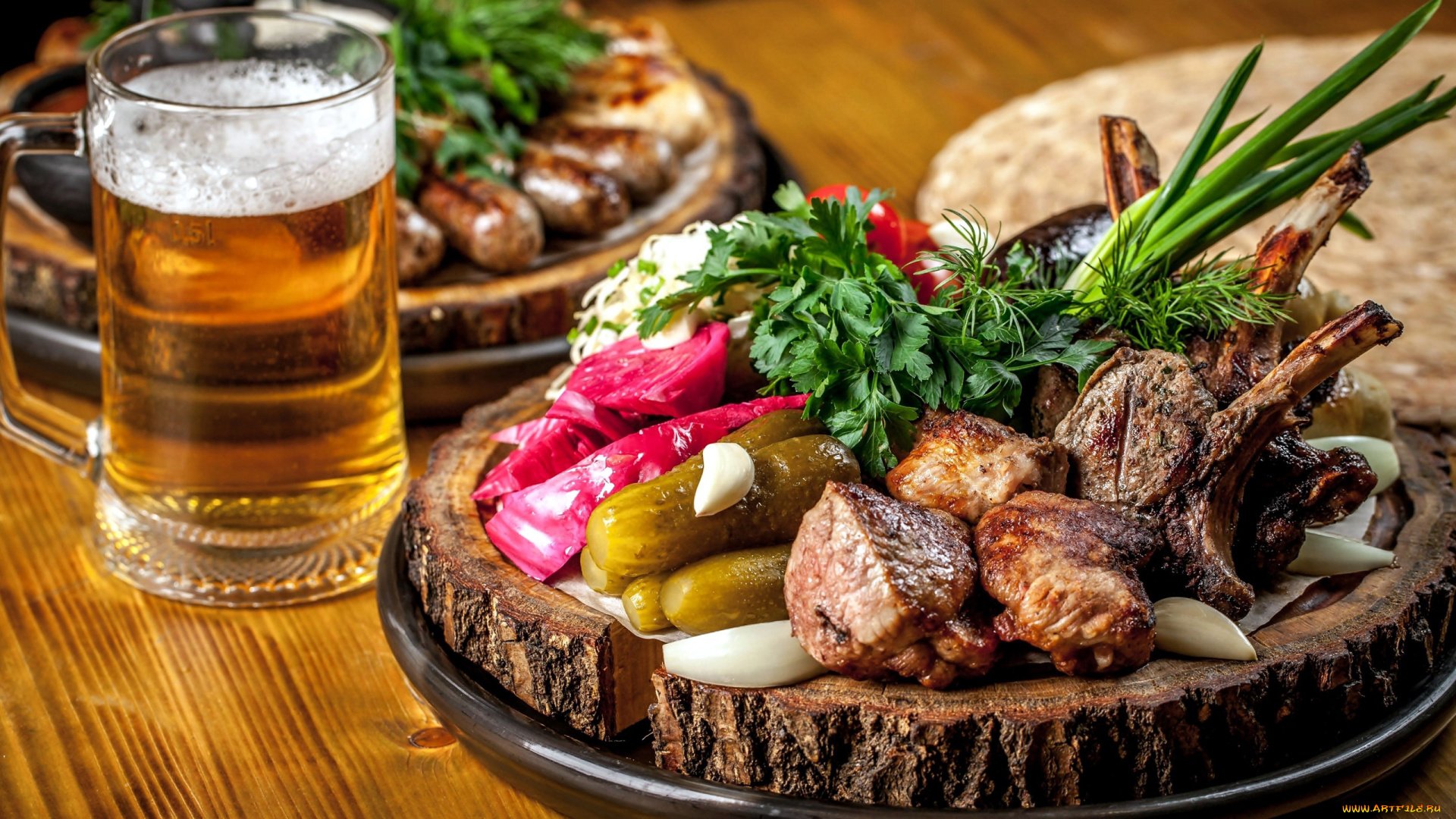 еда, мясные, блюда, мясо, пиво