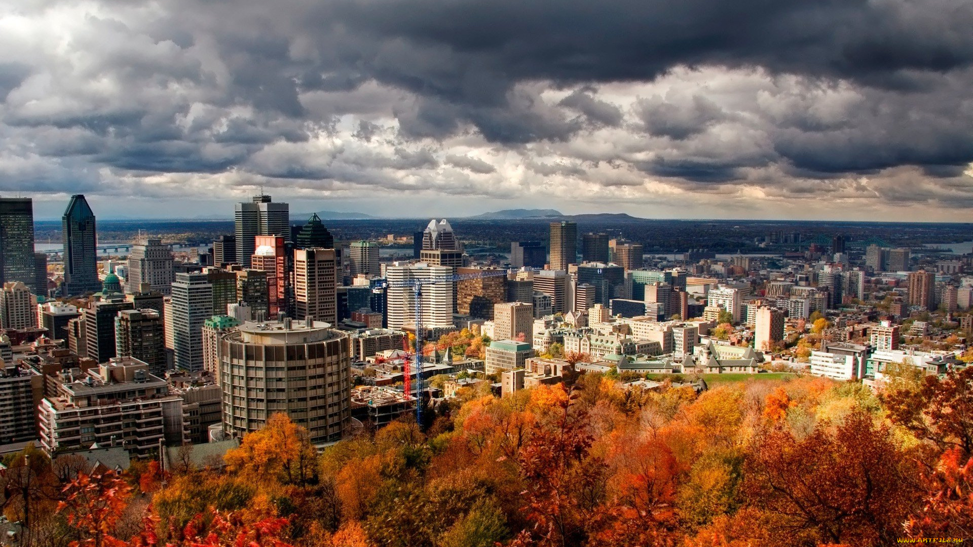 города, монреаль, , канада, панорама