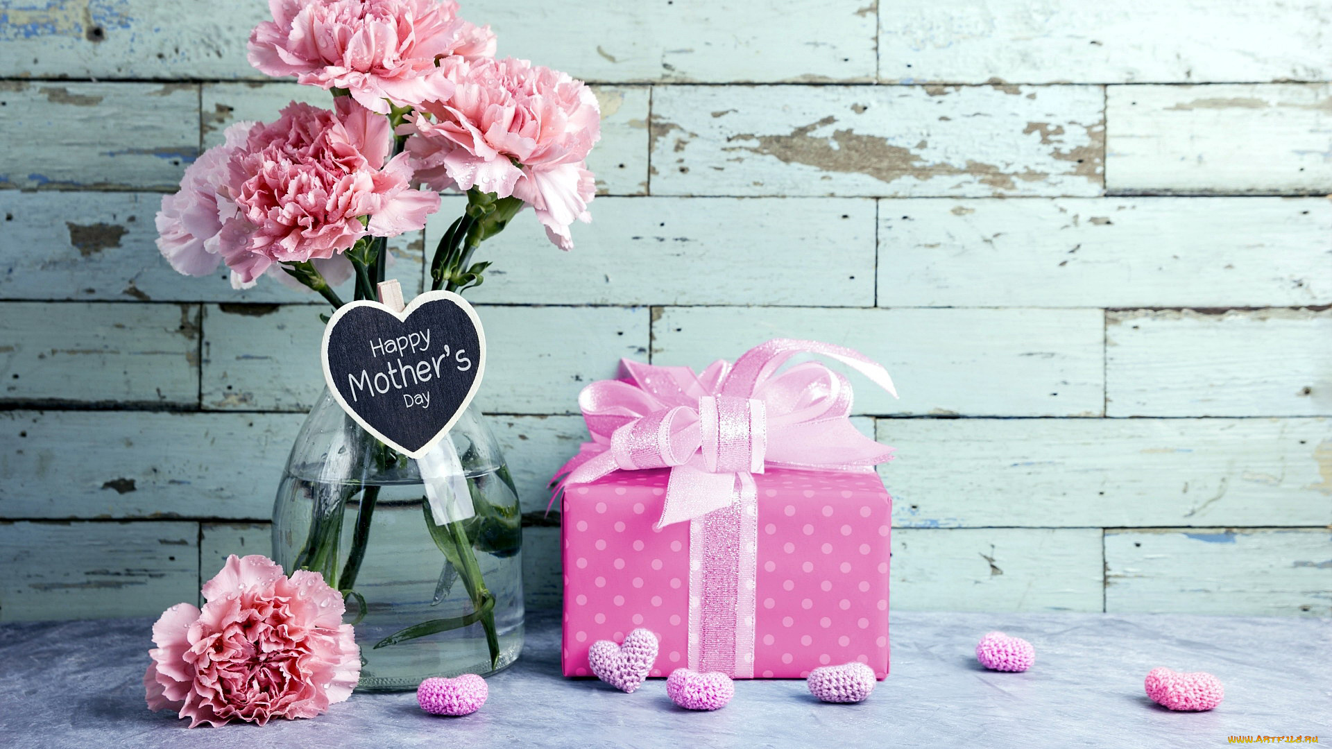 праздничные, день, матери, гвоздики, подарок