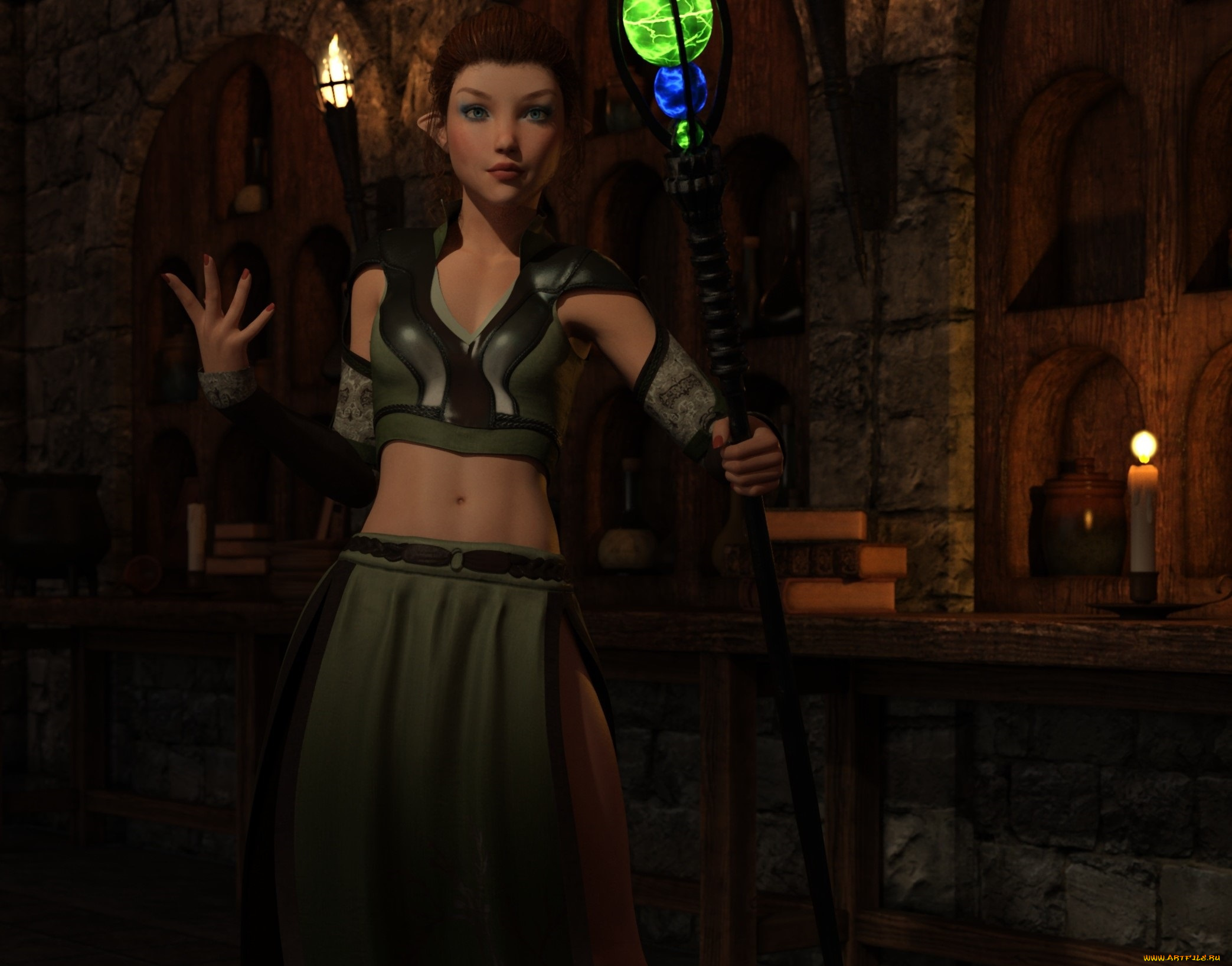 3д, графика, фантазия, , fantasy, фон, взгляд, девушка