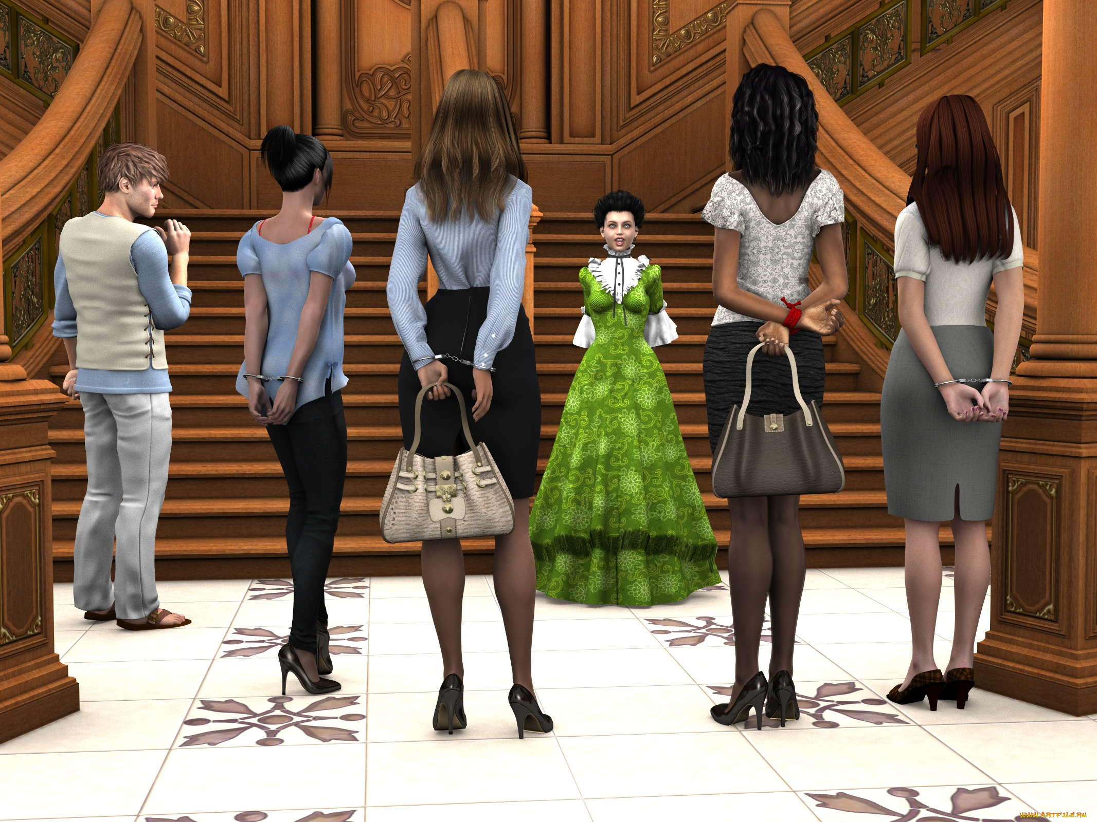 3д, графика, фантазия, , fantasy, фон, взгляд, девушки