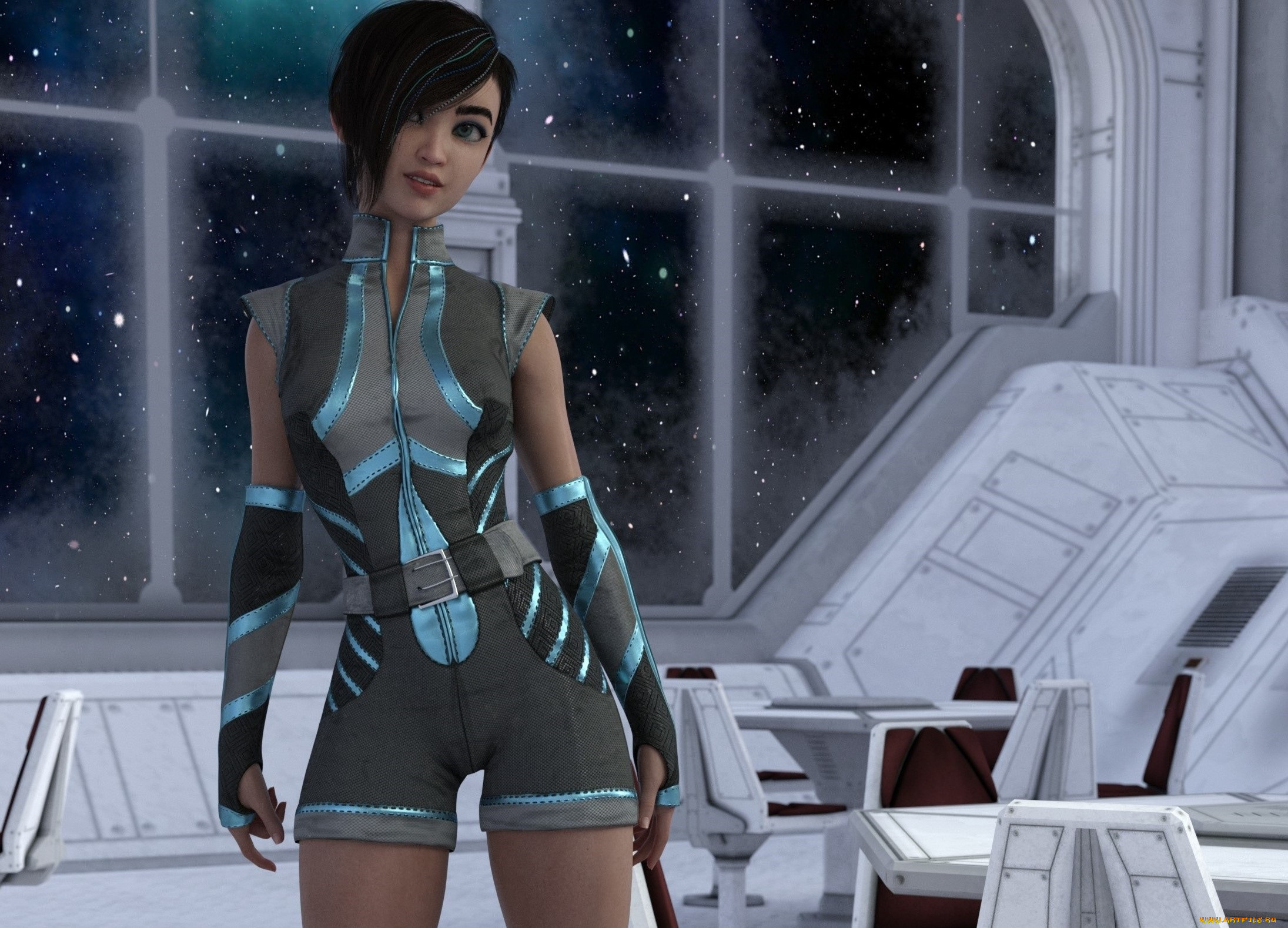 3д, графика, фантазия, , fantasy, фон, взгляд, девушка