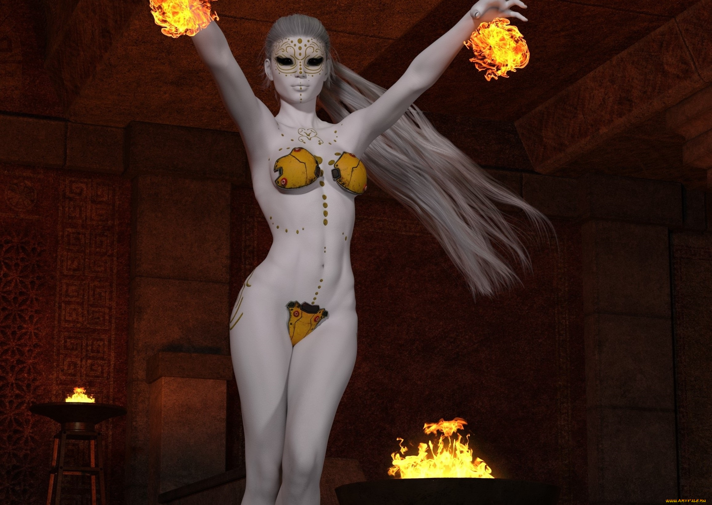 3д, графика, фантазия, , fantasy, взгляд, девушка, фон