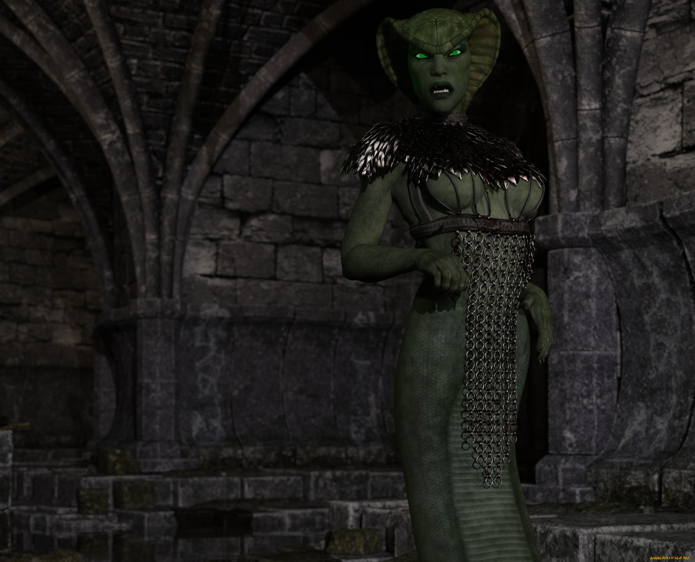 3д, графика, существа, , creatures, кобра, фон