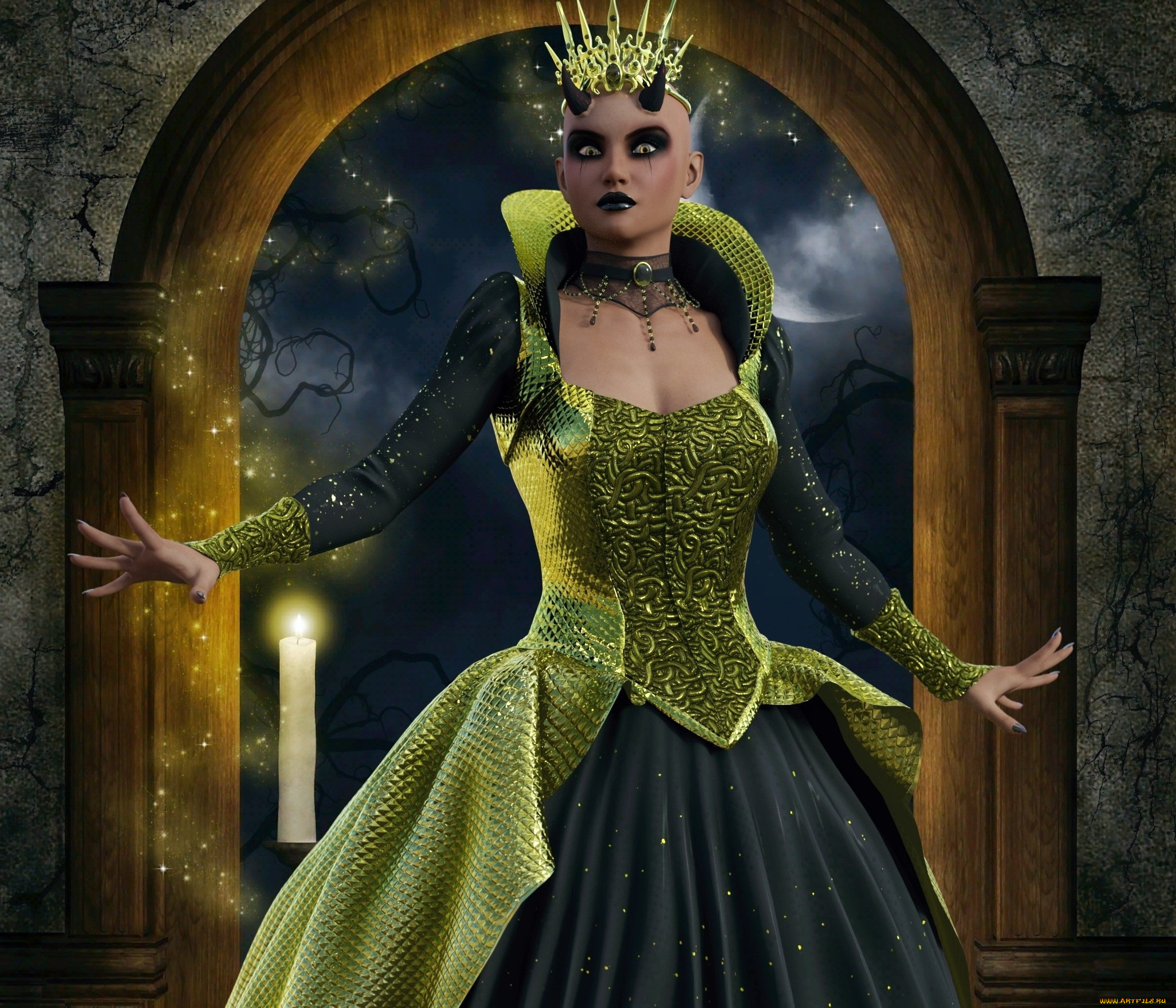 3д, графика, фантазия, , fantasy, взгляд, девушка, фон