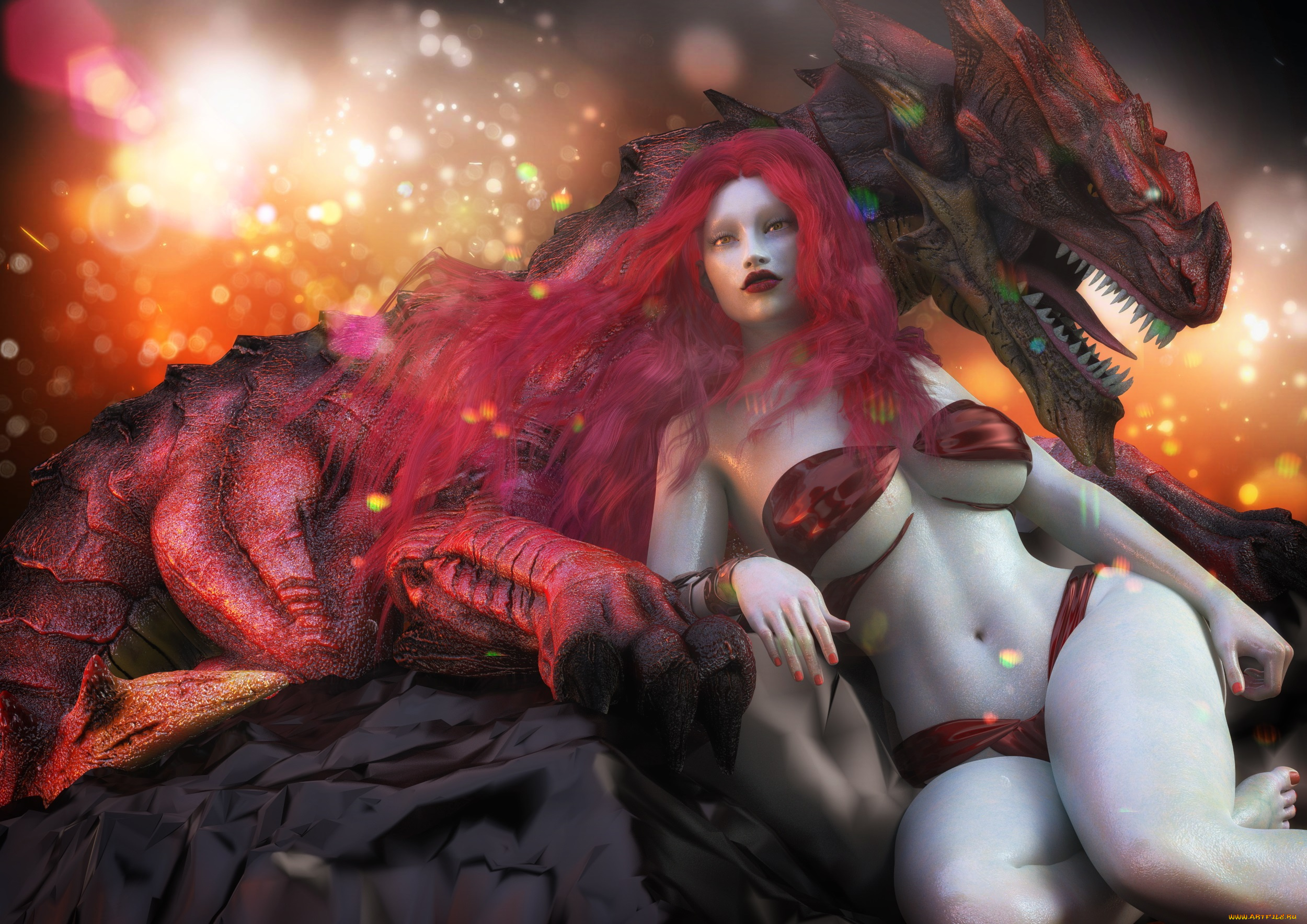 3д, графика, фантазия, , fantasy, девушка, фон, взгляд