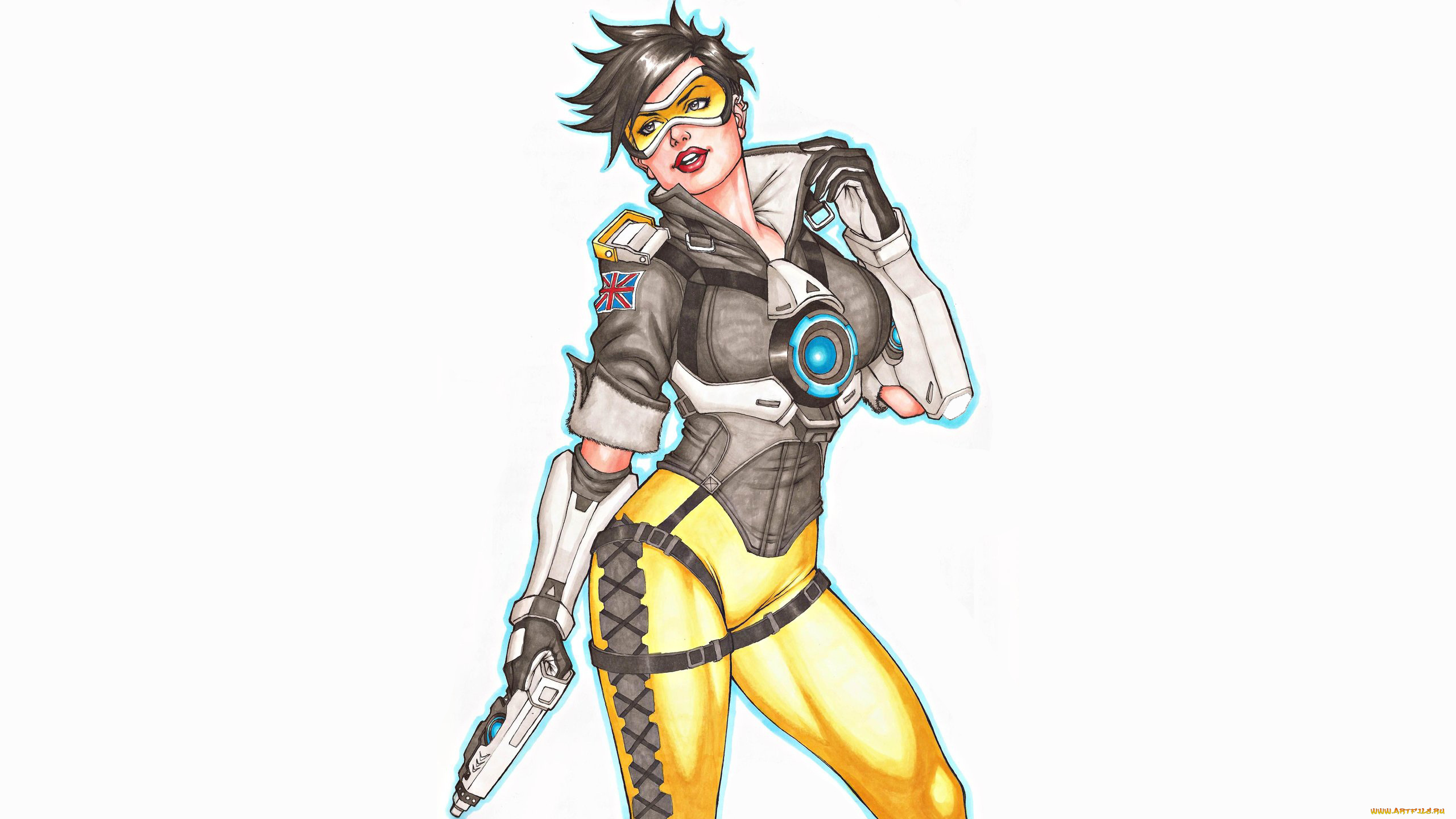 рисованное, комиксы, взгляд, фон, девушка, униформа