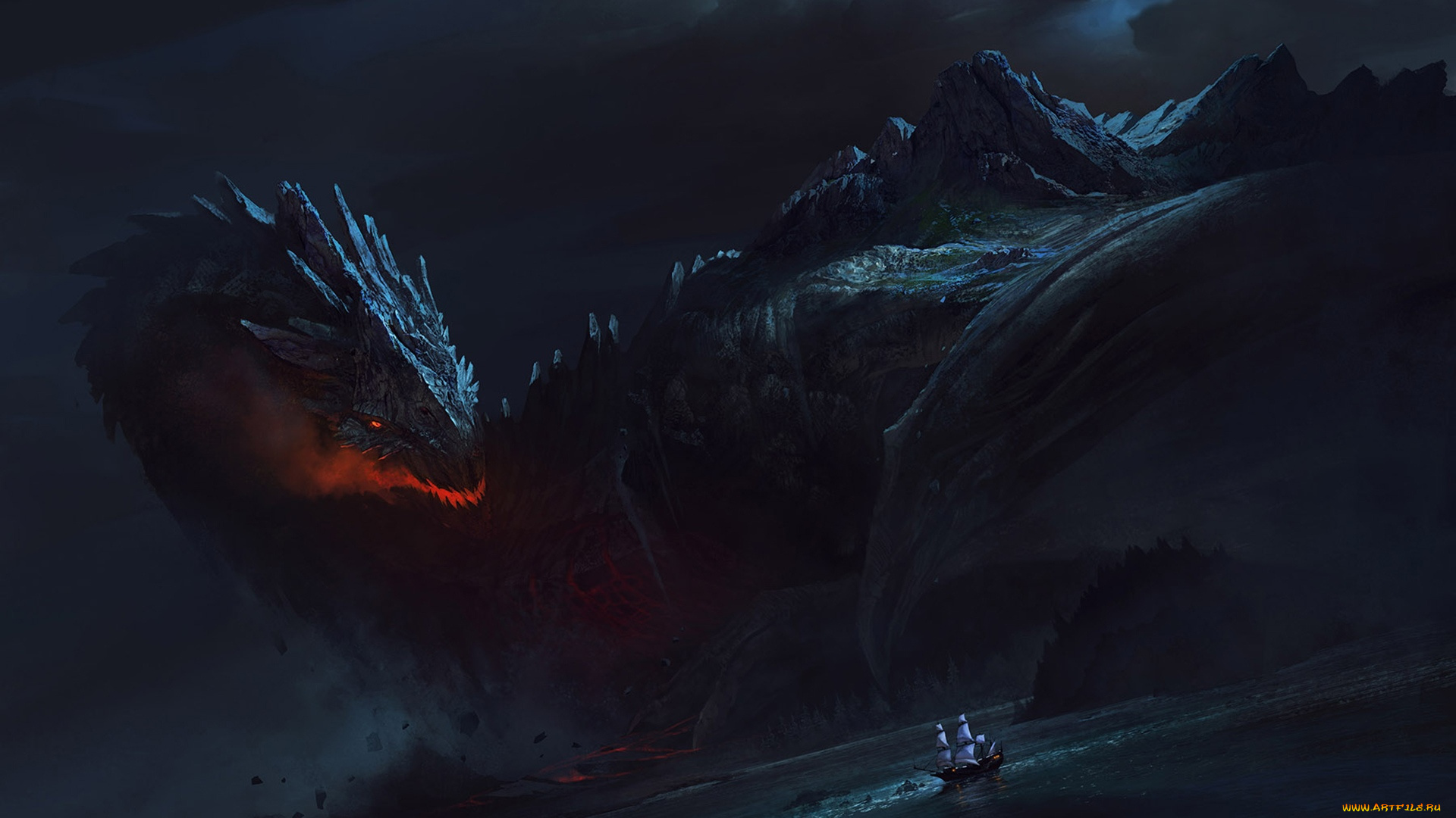 фэнтези, драконы, dragon, island, bayardwu