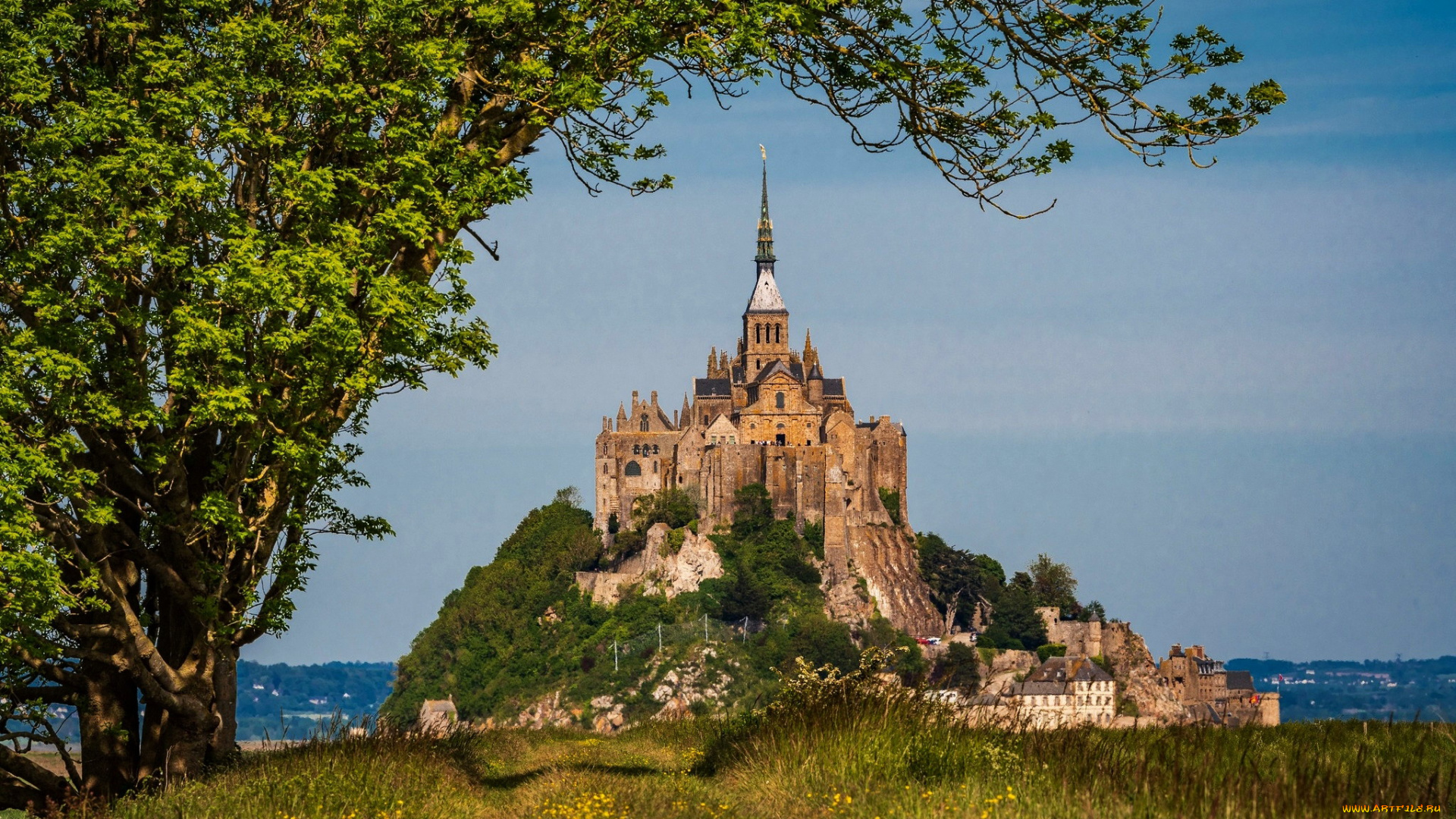 города, крепость, мон-сен-мишель, , франция, крепость