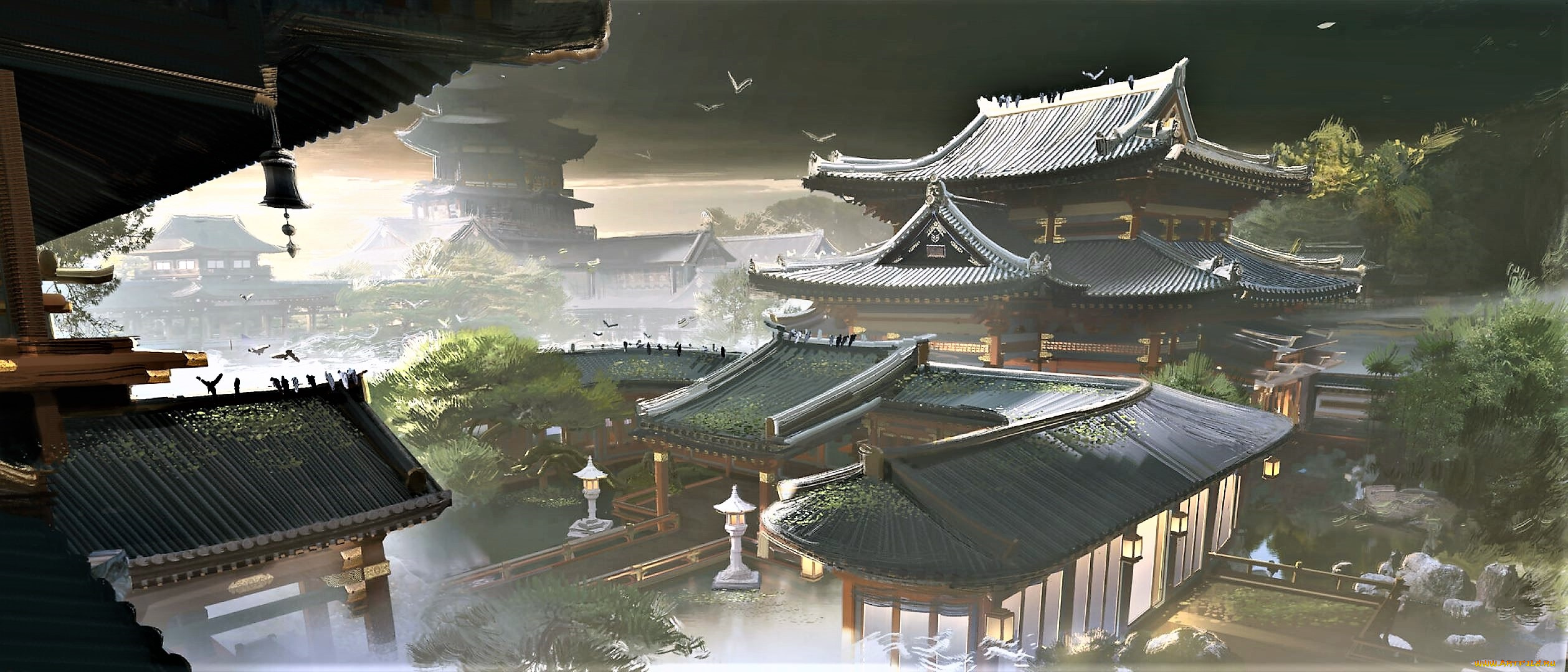 рисованное, города, дома