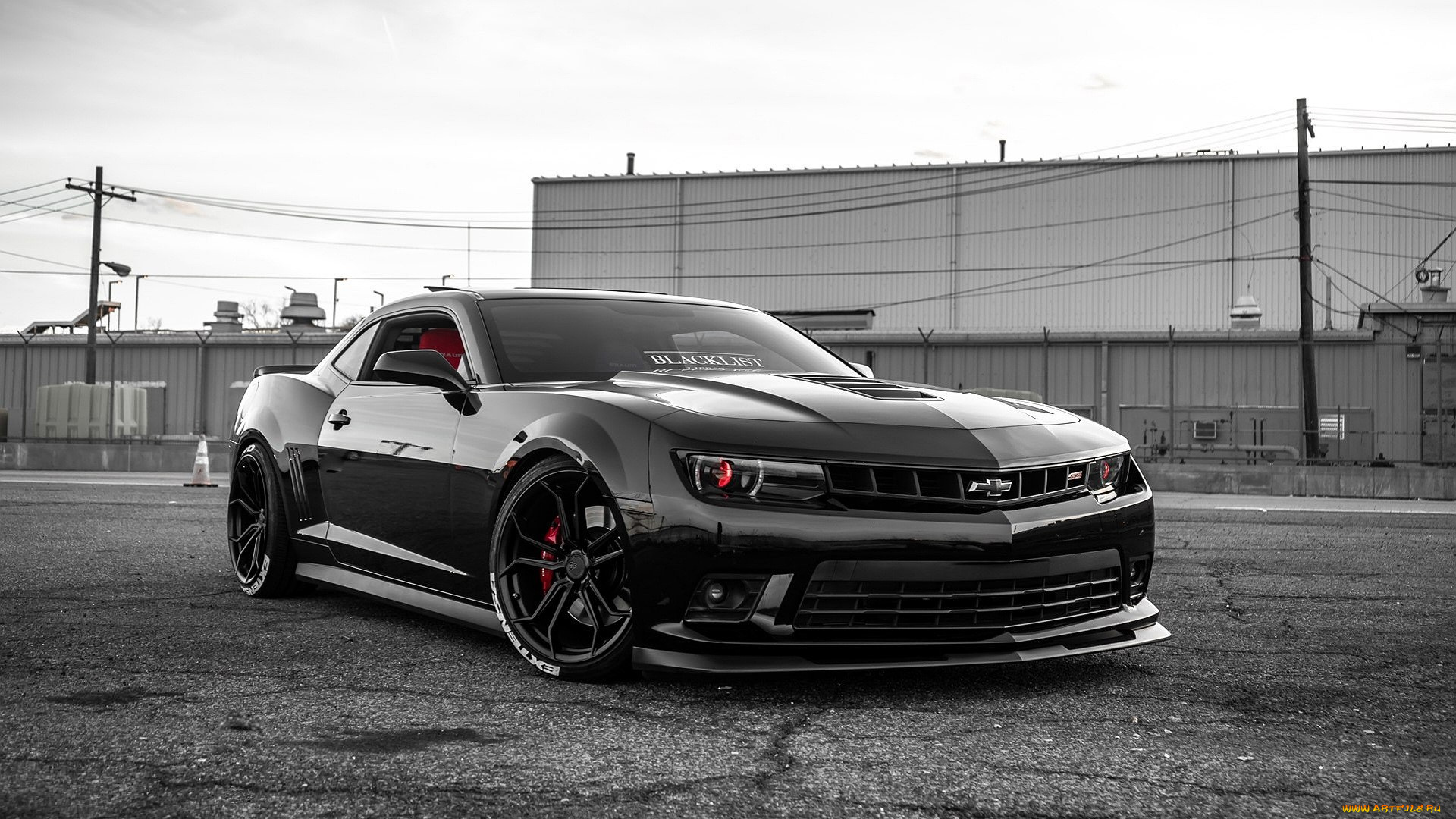 chevrolet, camaro, автомобили, camaro, черный, площадка, здание