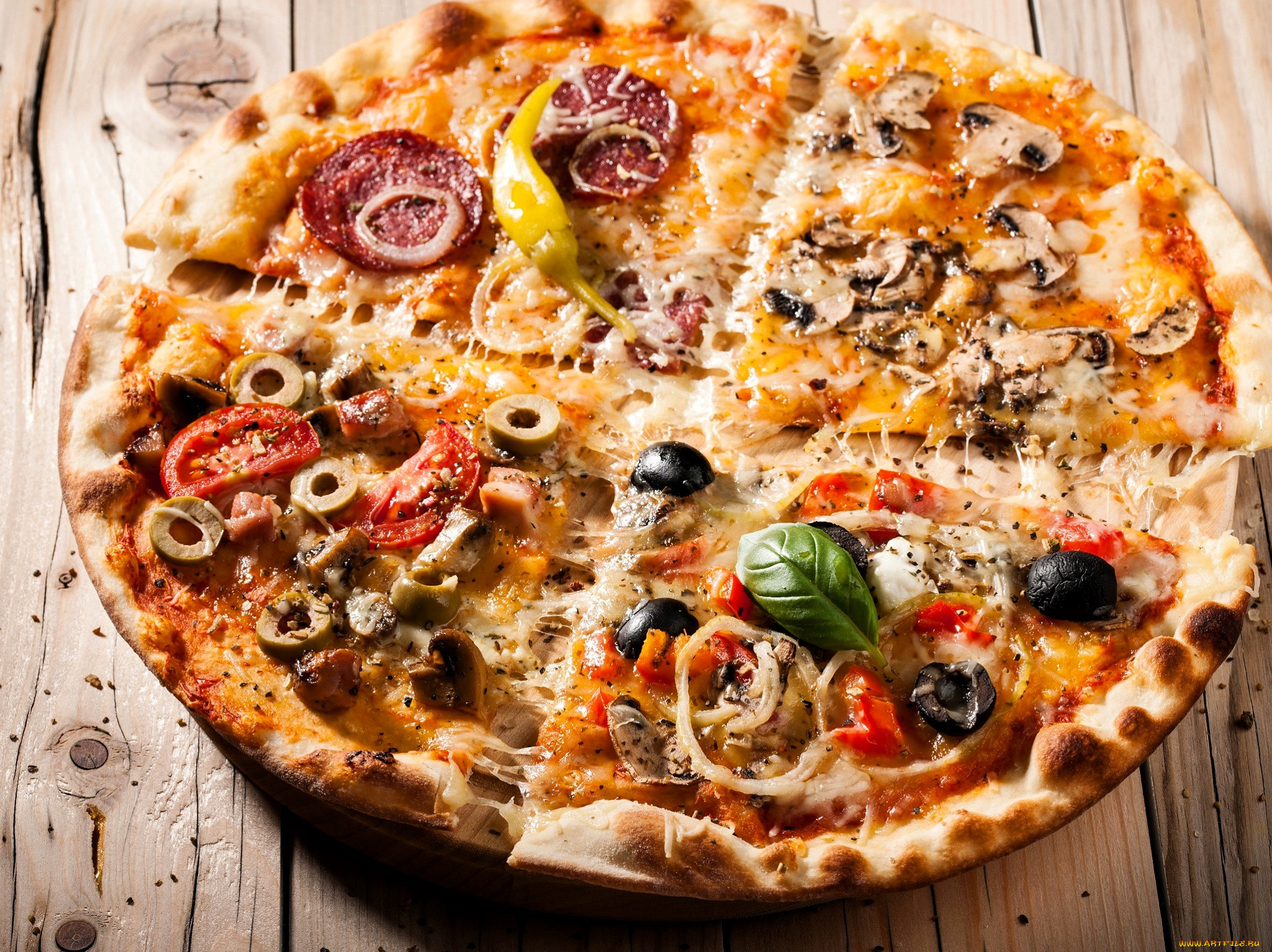 еда, пицца, столешница