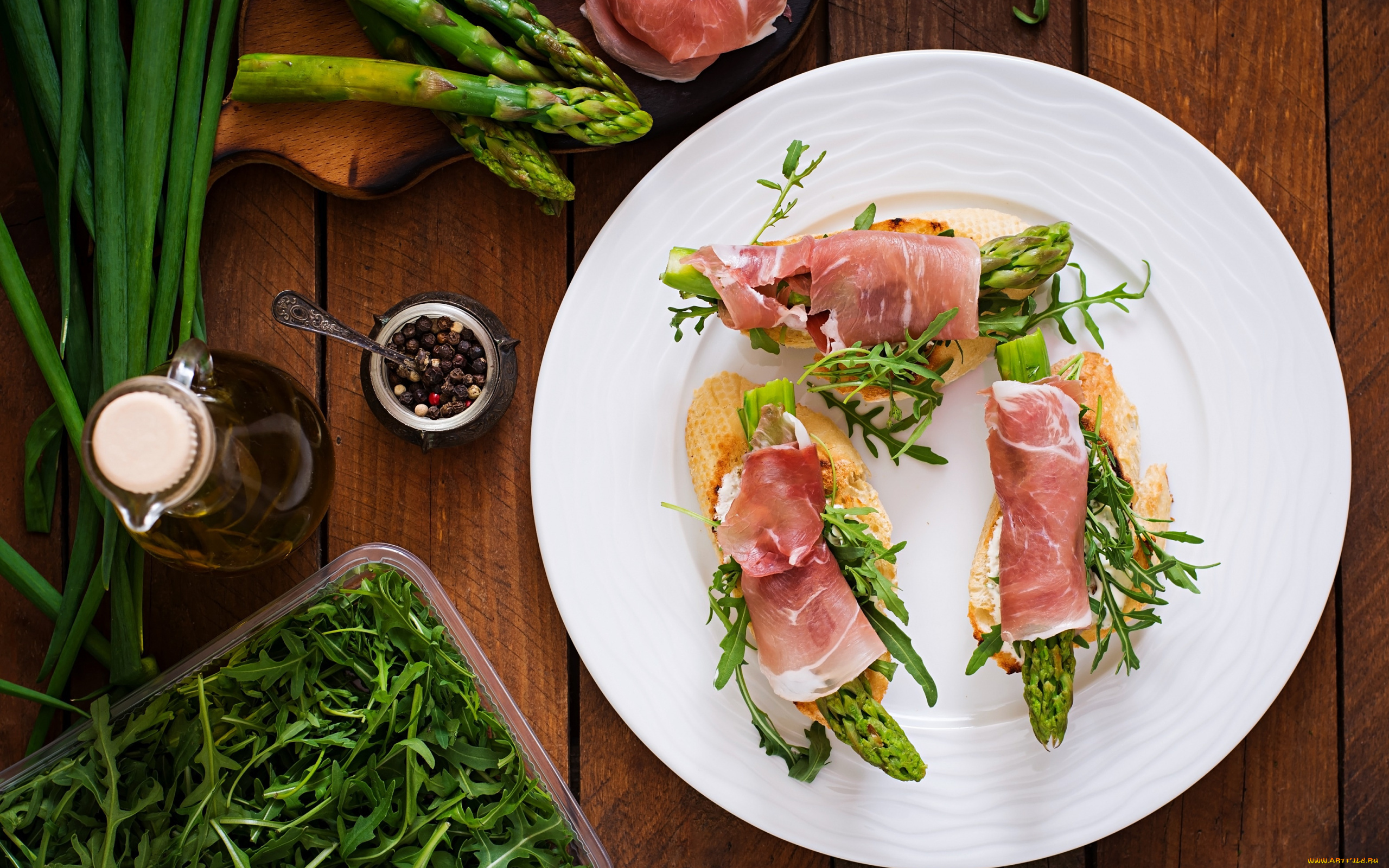 еда, бутерброды, , гамбургеры, , канапе, масло, спаржа, багет, бутерброд, ветчина