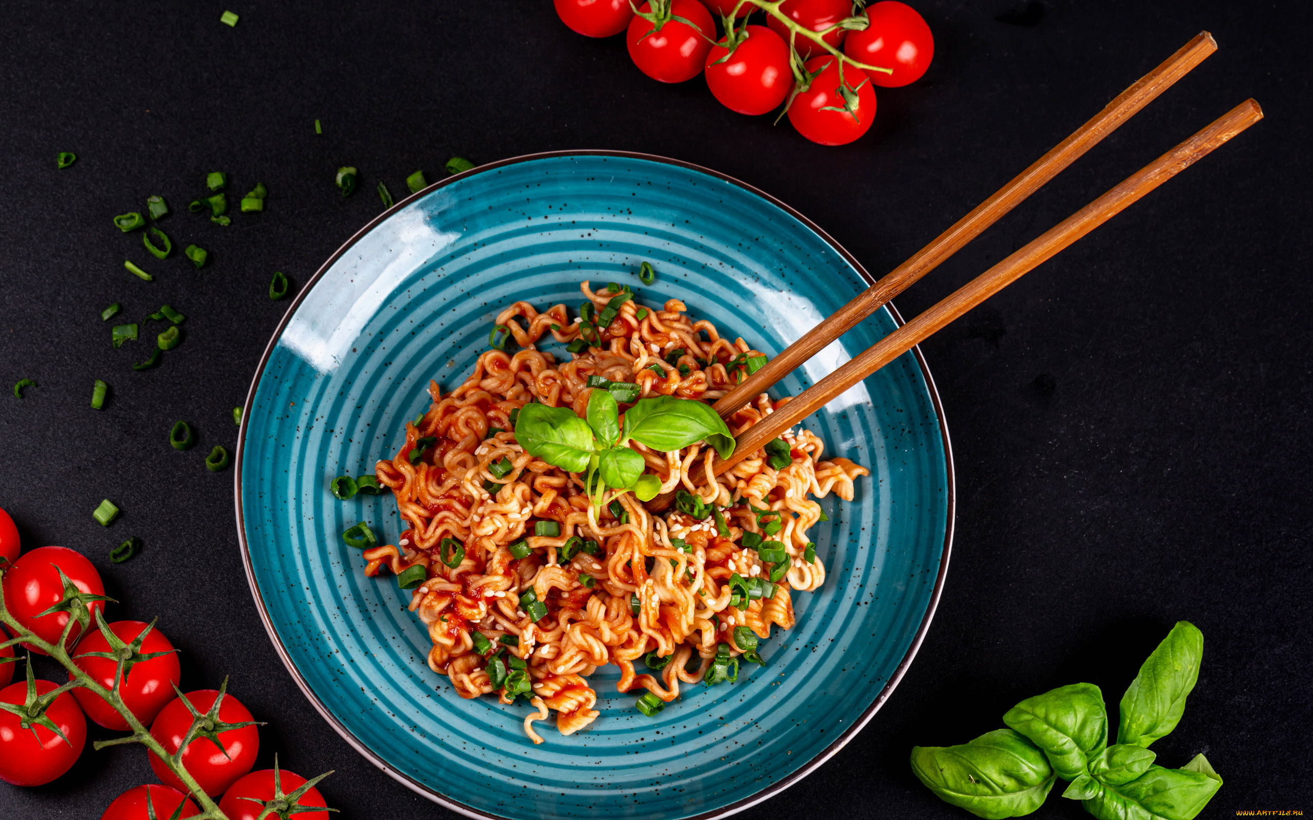 еда, макароны, , макаронные, блюда, помидоры, базилик, лапша