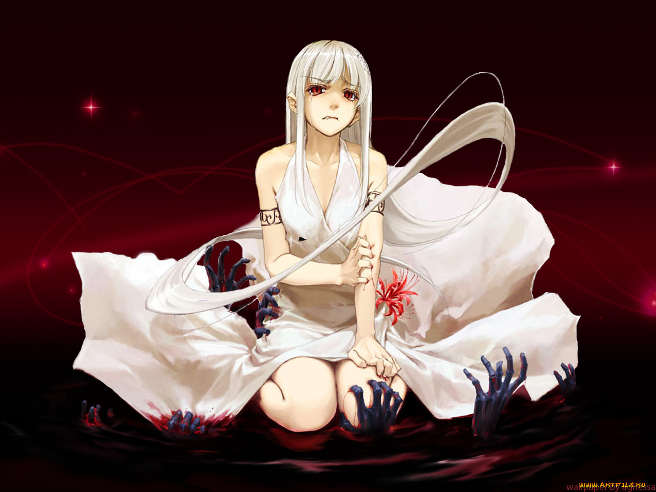 аниме, weapon, blood, technology