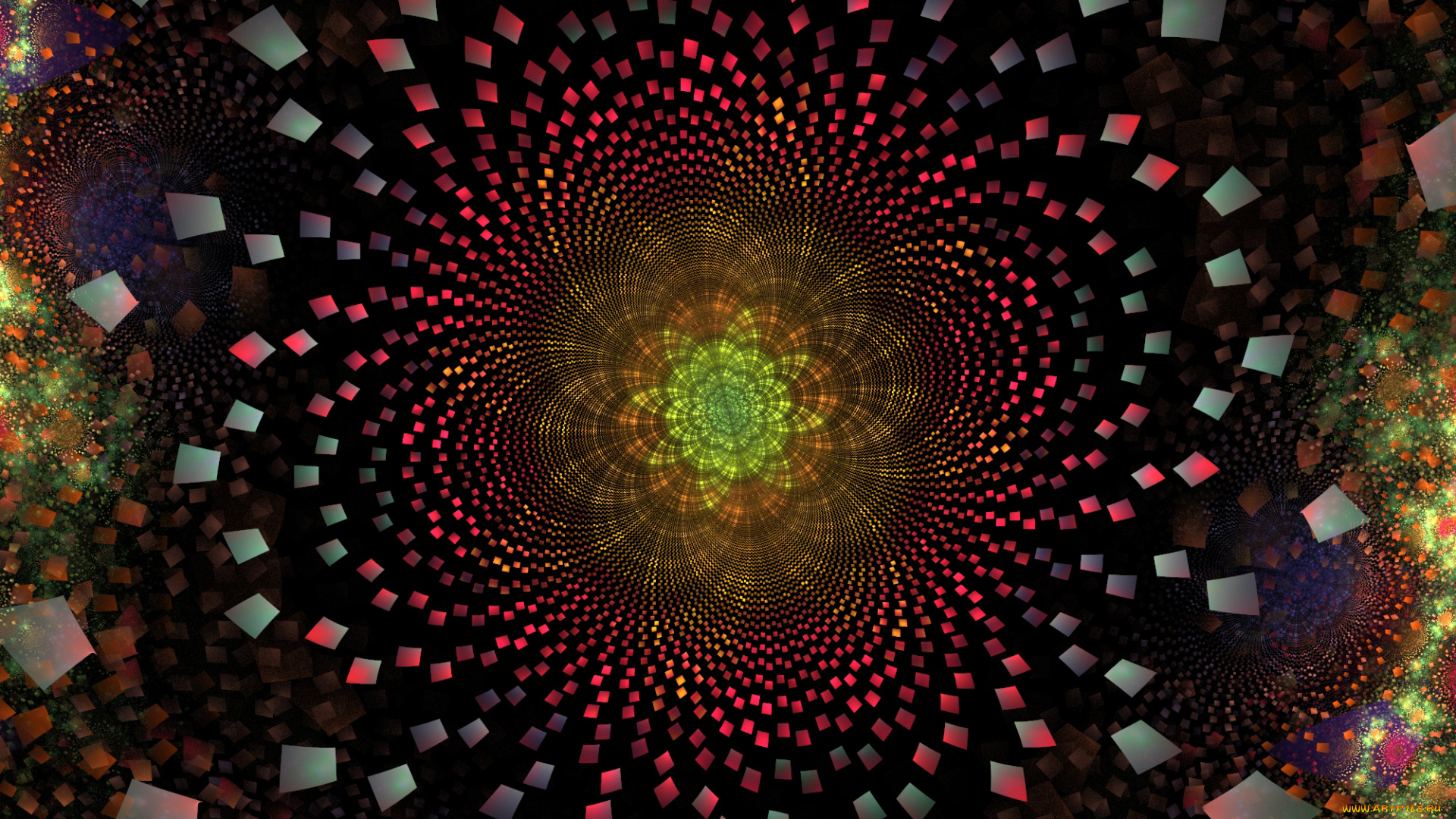 3д, графика, fractal, фракталы, фрактал, тёмный, цвета