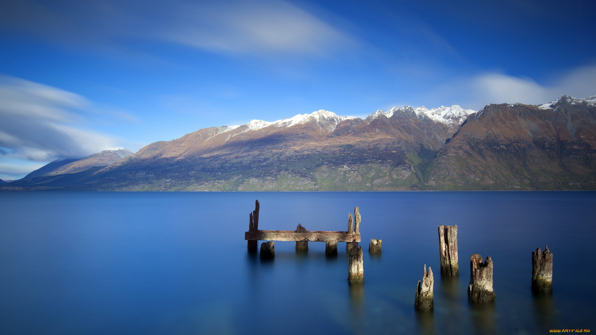 природа, реки, озера, озеро, горы, сваи