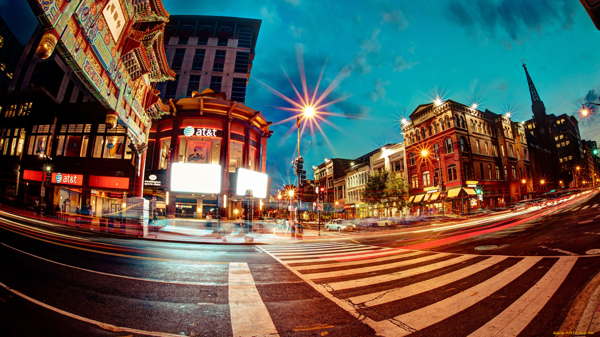 washington, города, вашингтон, сша, chinatown, дорога, переход