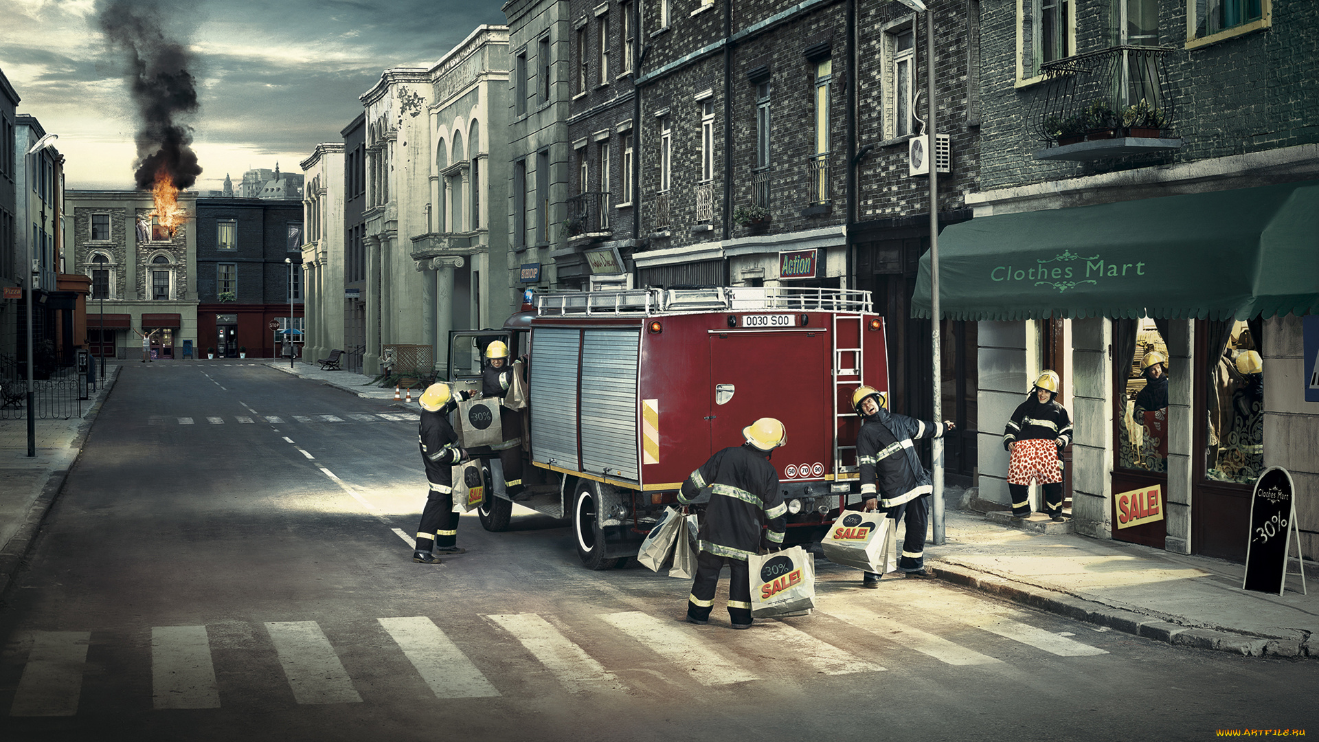 юмор, приколы, ситуация, распродажа, пожарные