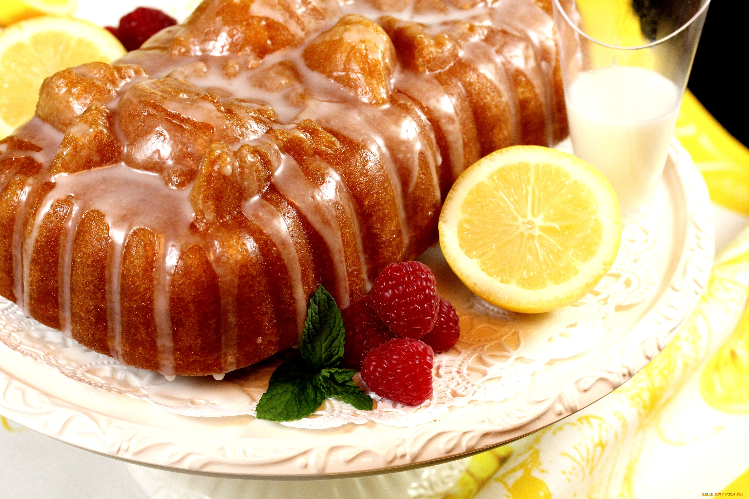 еда, пирожные, кексы, печенье, кекс, глазурь, лимон, малина, мята