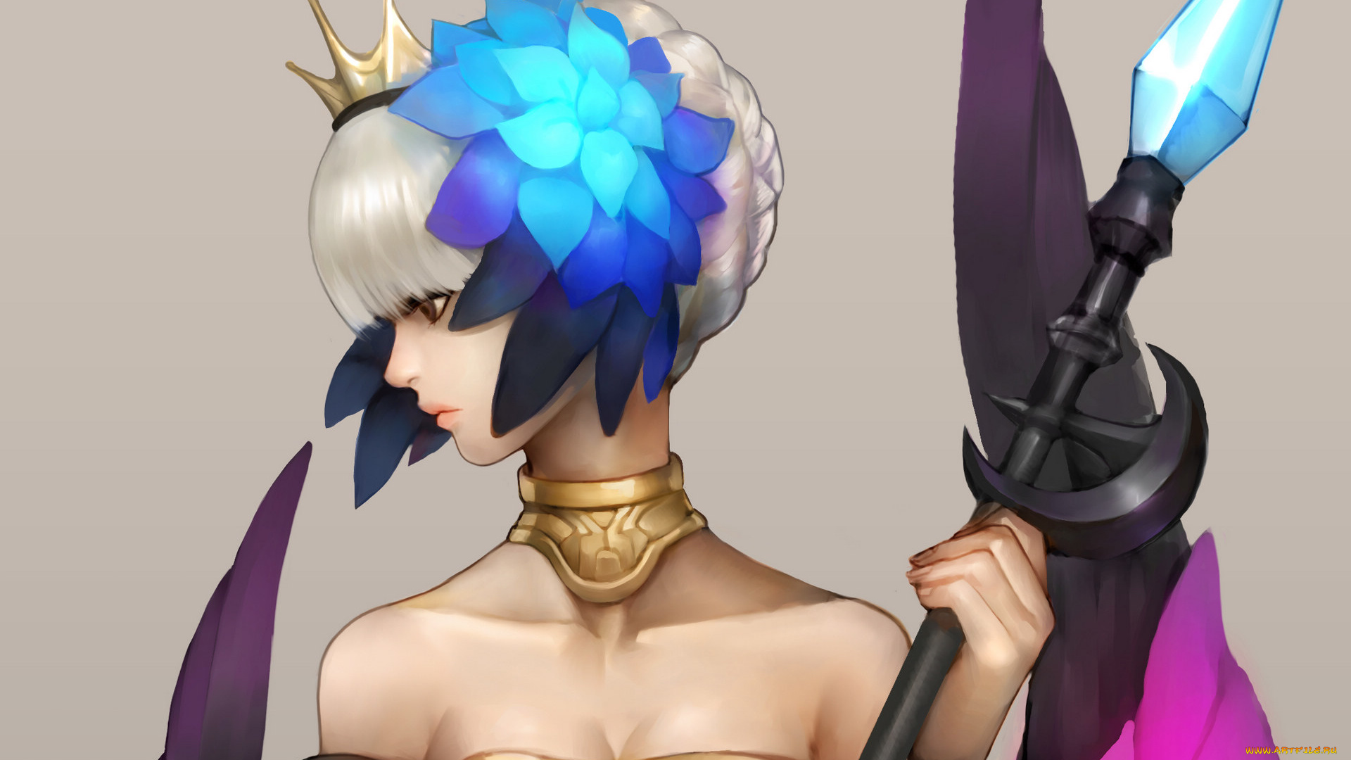 рисованные, люди, корона, девушка