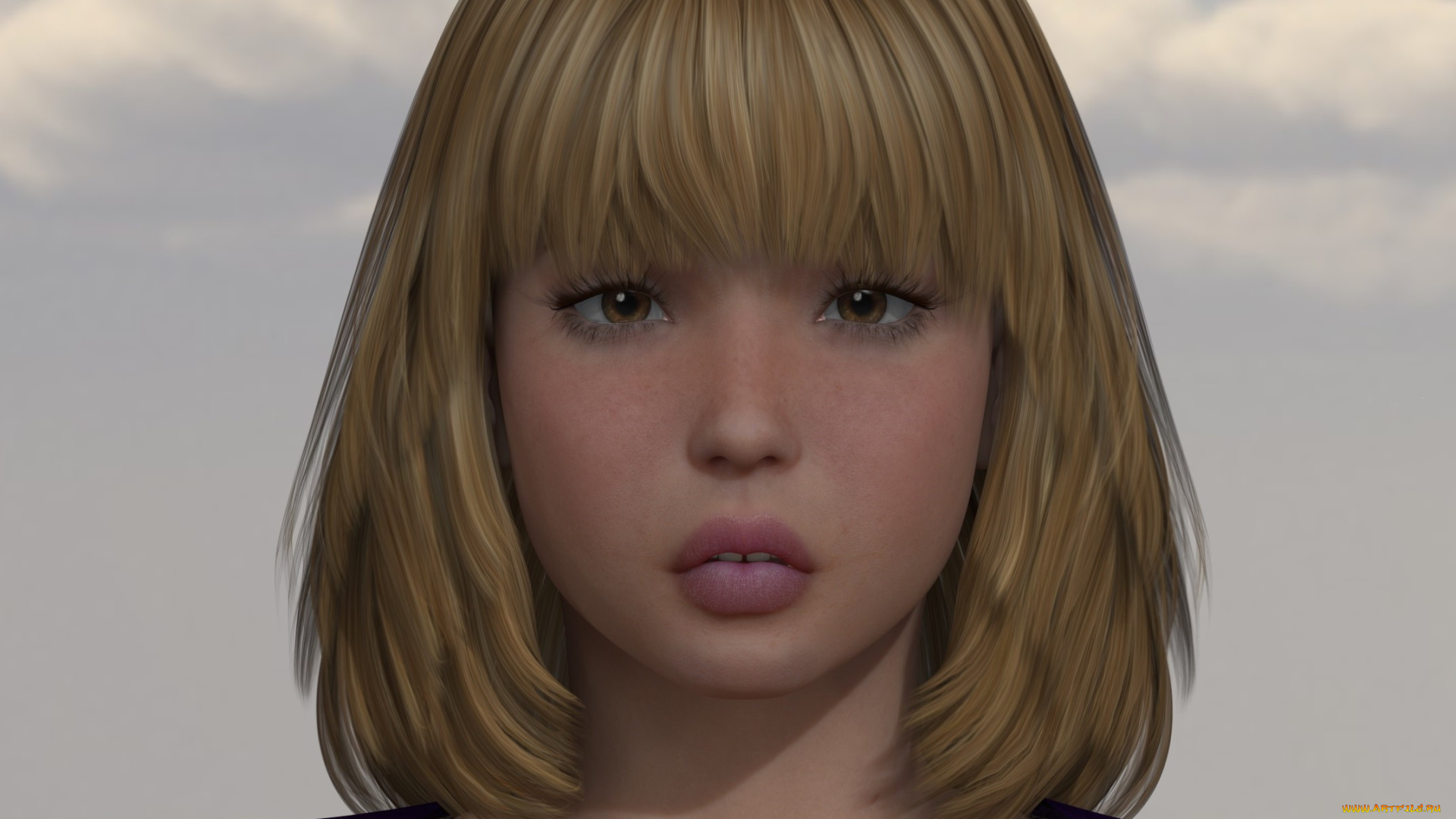 3д, графика, портрет, , portraits, девушка, взгляд, волосы