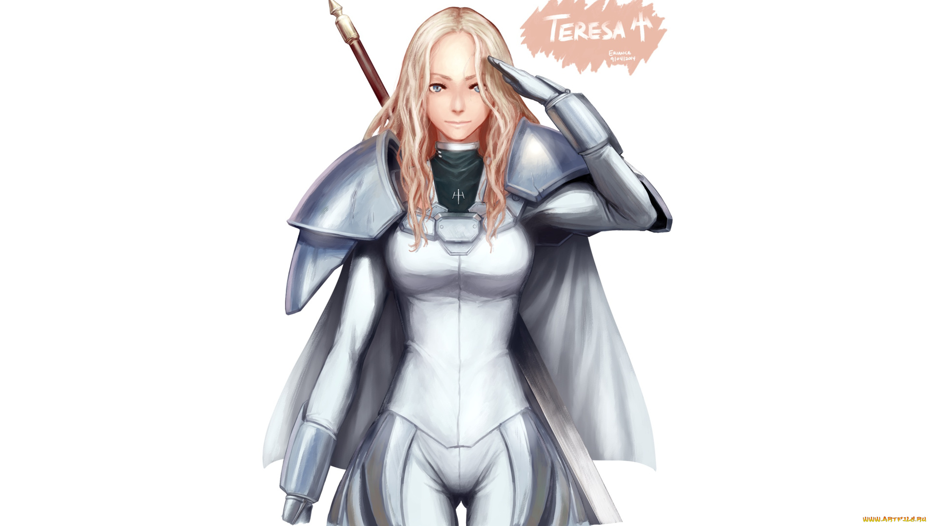 аниме, claymore, меч, оружие, доспехи, блондинка, девушка, арт