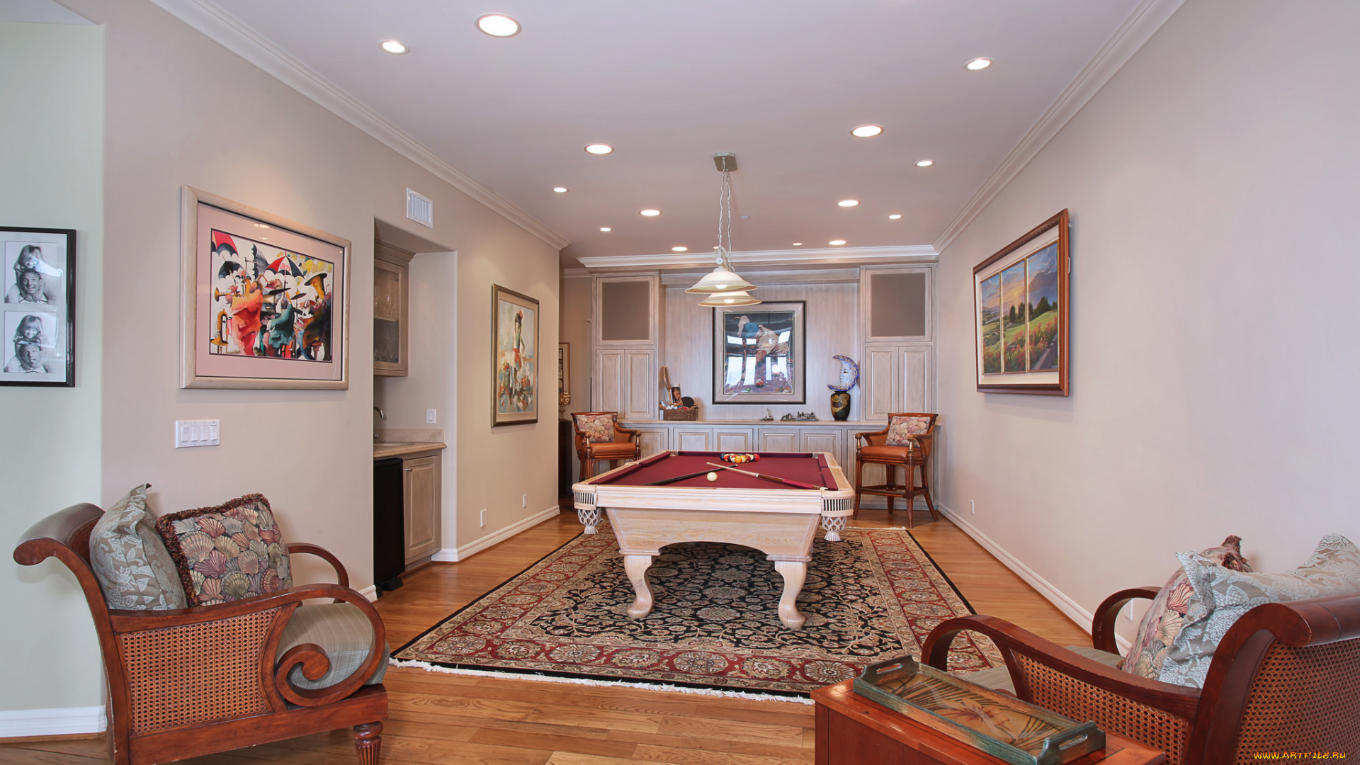 интерьер, бильярдная, стиль, дизайн