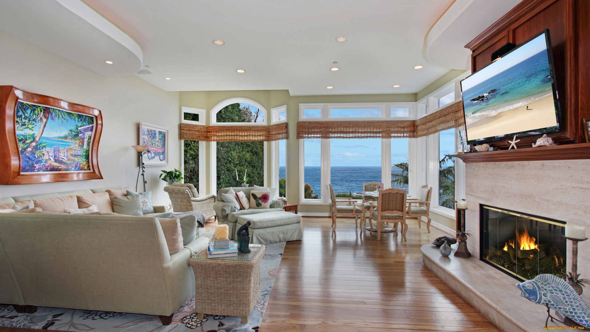 интерьер, гостиная, камин, мебель, стиль, цветы, living, room, fireplace, furniture, style, colors