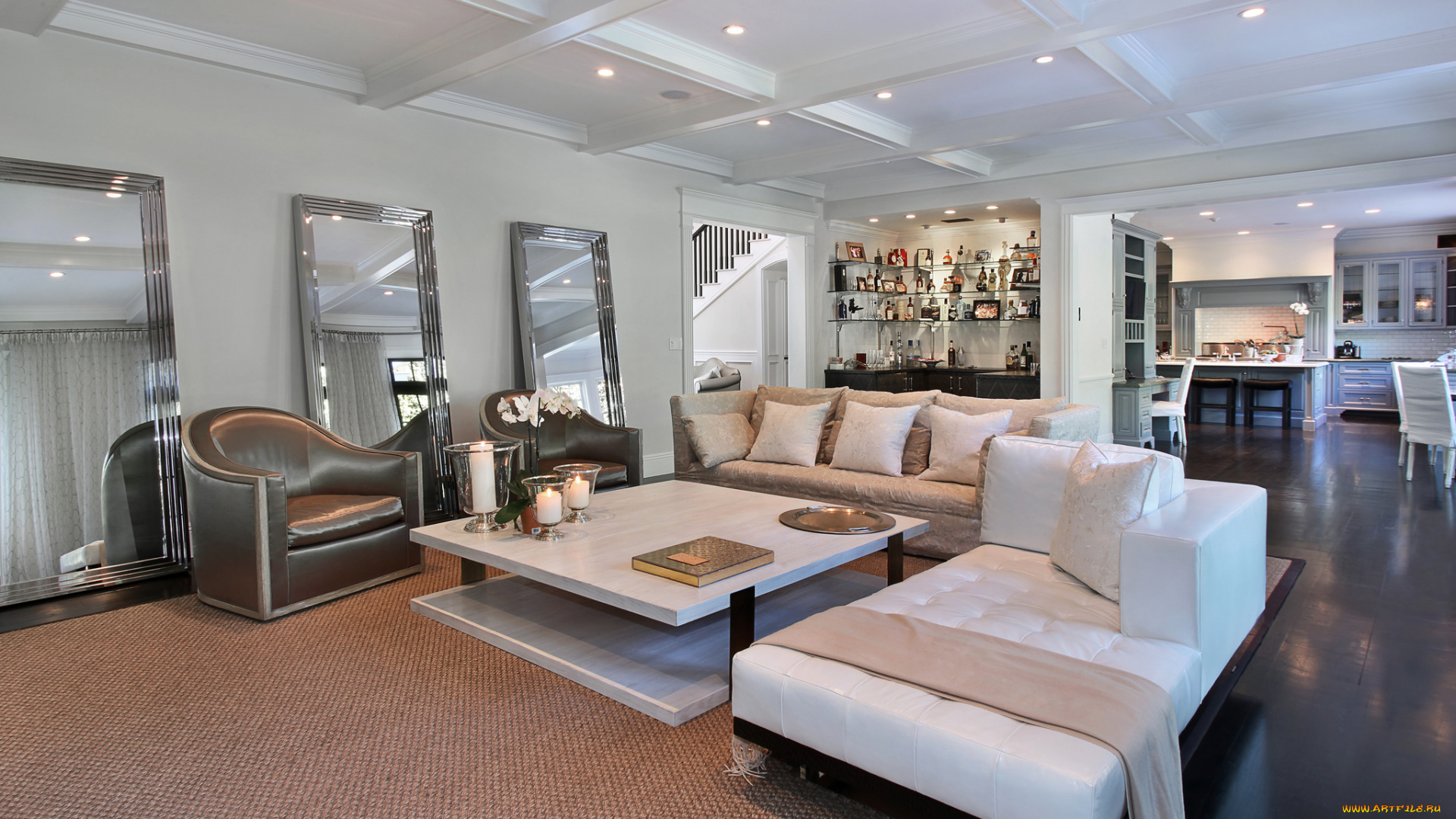 интерьер, гостиная, мебель, стиль, цветы