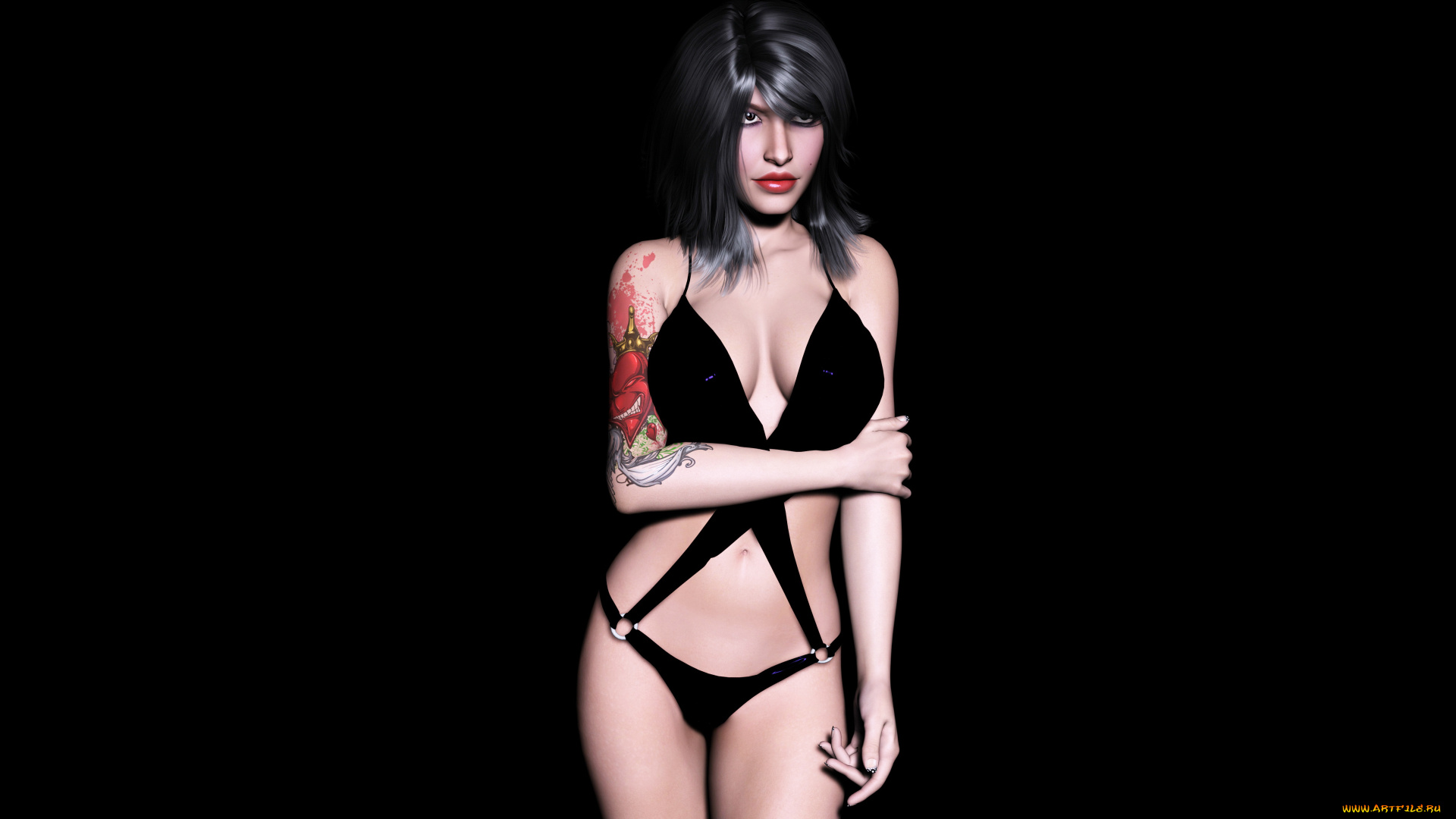 mona, 3д, графика, люди, , people, взгляд, девушка, фон