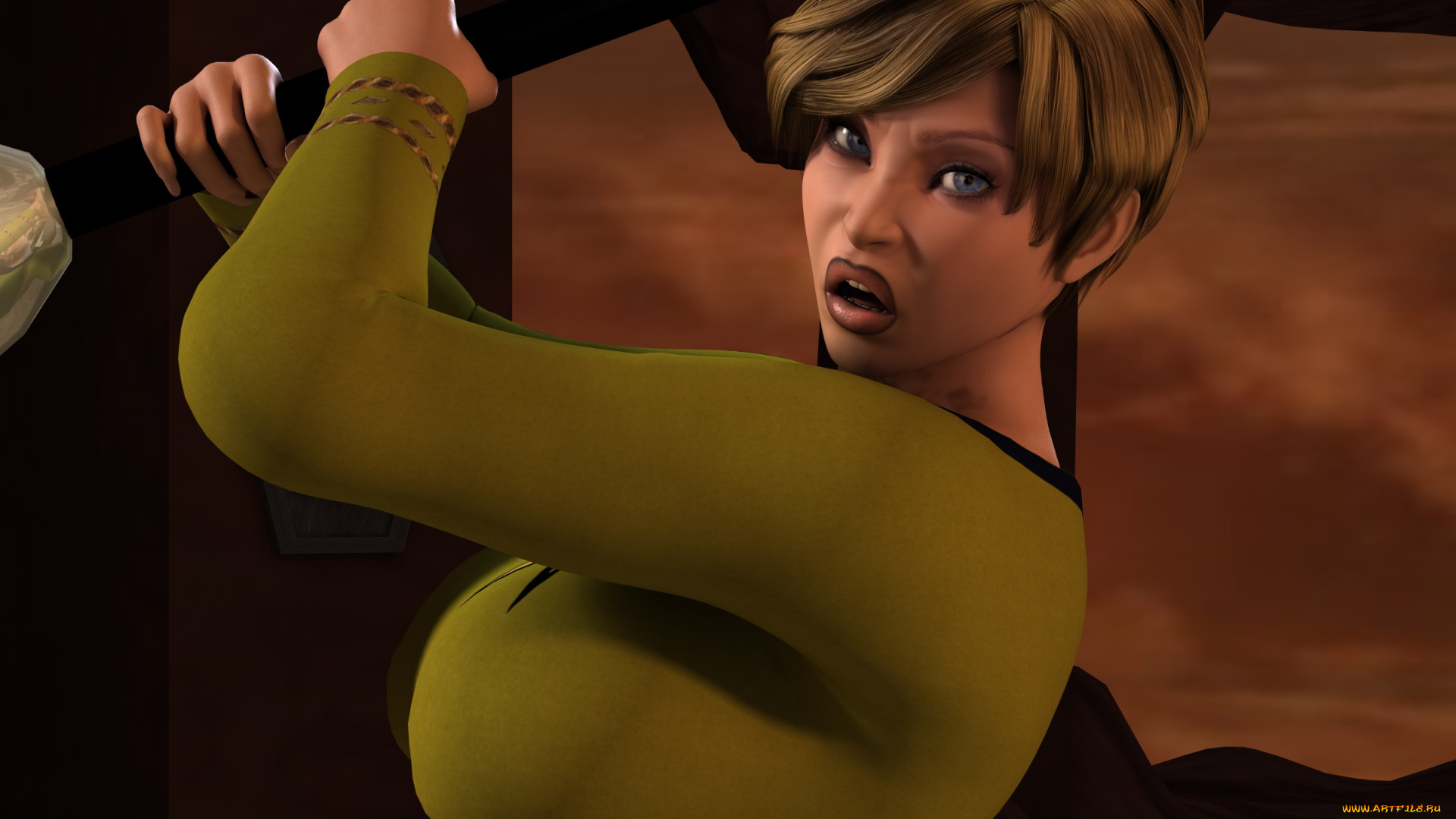 time, kirk, 3д, графика, фантазия, , fantasy, девушка, взгляд, поза