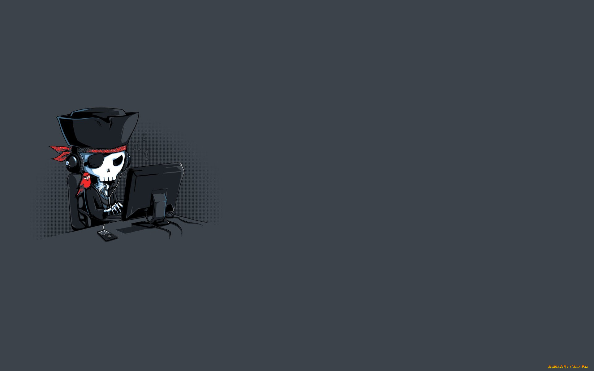 рисованные, минимализм, череп, фон