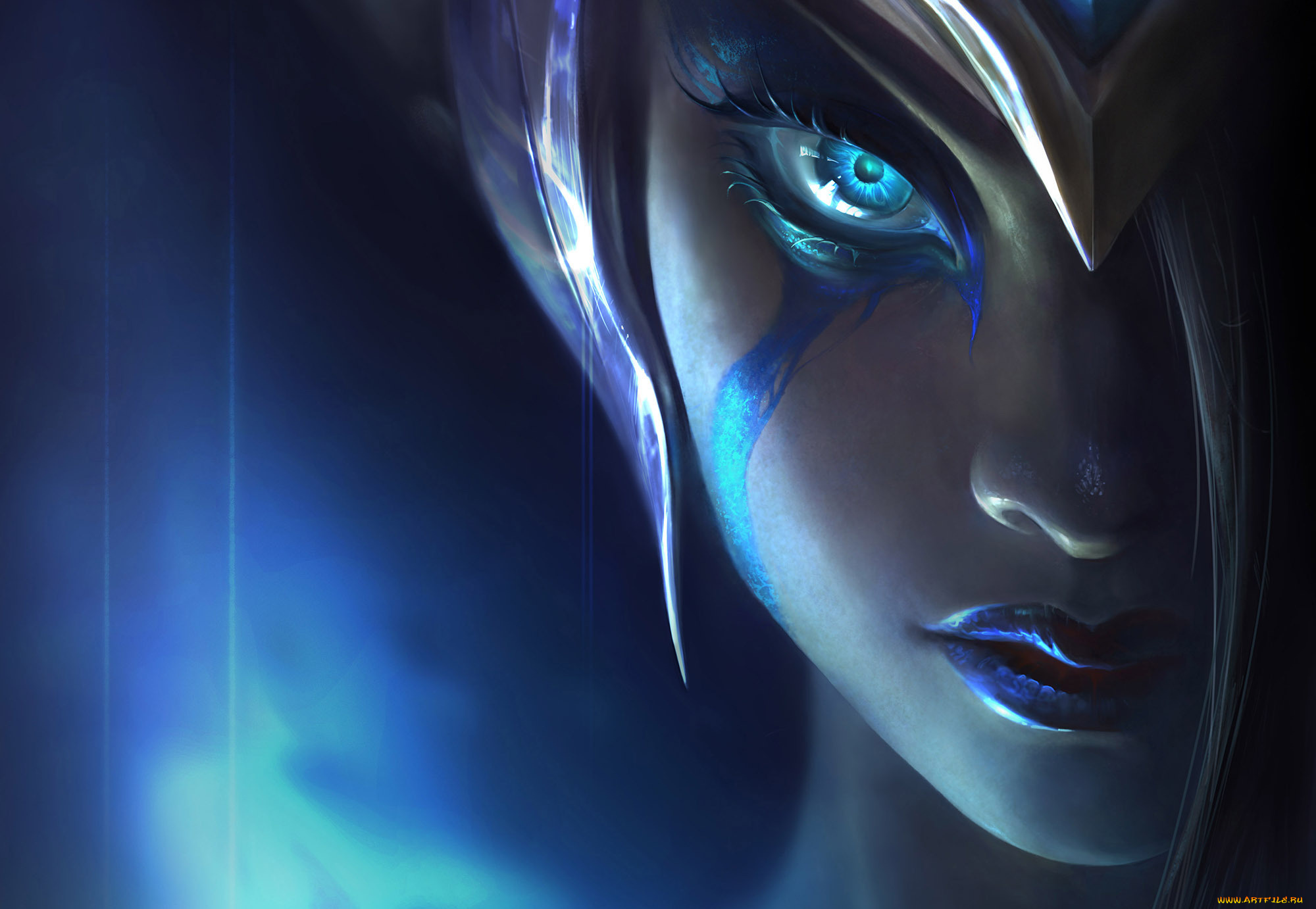 фэнтези, девушки, фантастика, арт, девушка, взгляд, лицо, шлем, фон