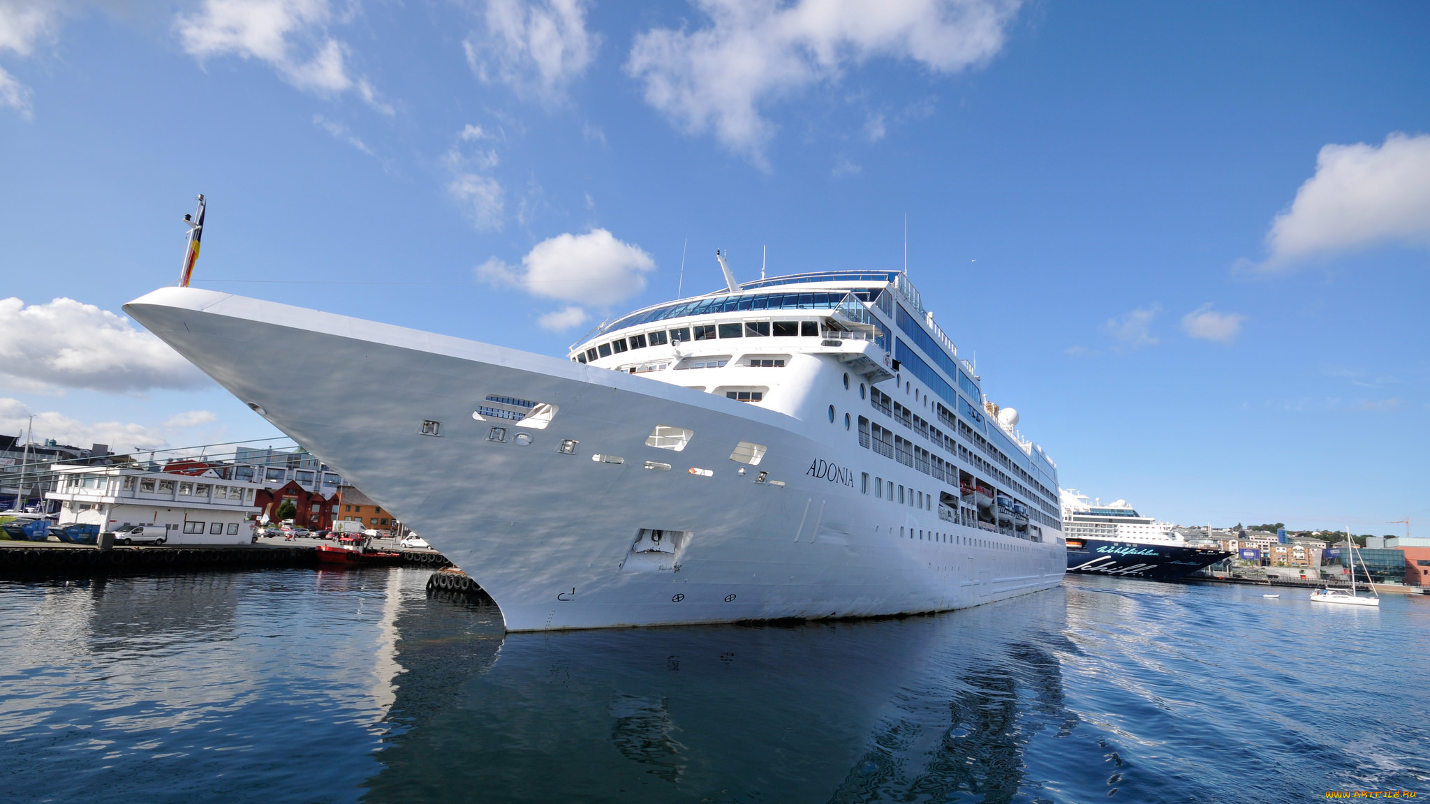 корабли, лайнеры, море, причал, круизный, лайнер
