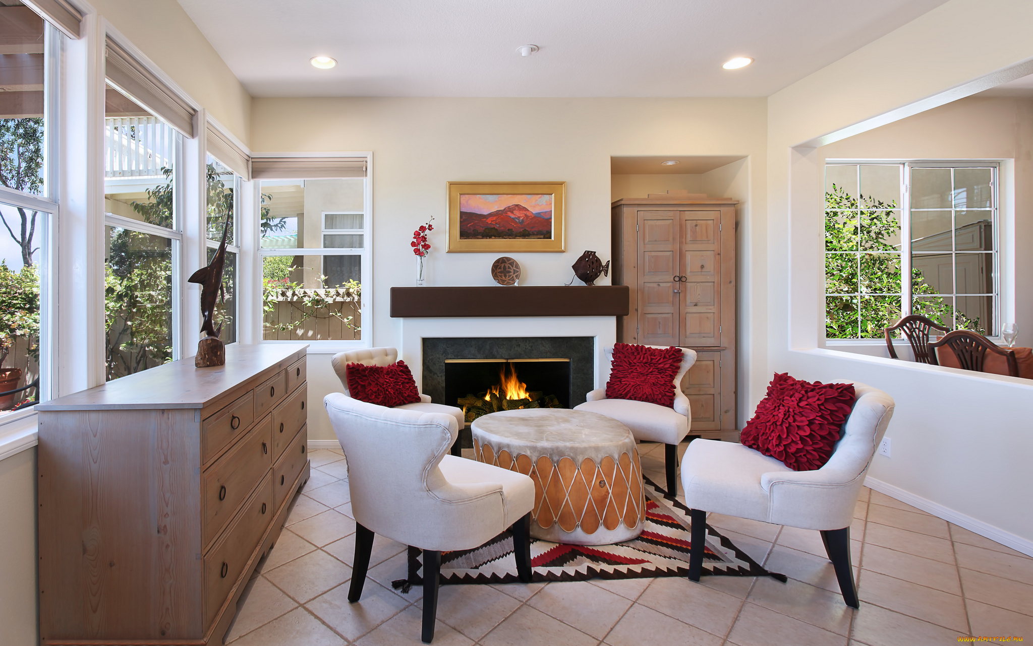 интерьер, мебель, стиль, дизайн, камин