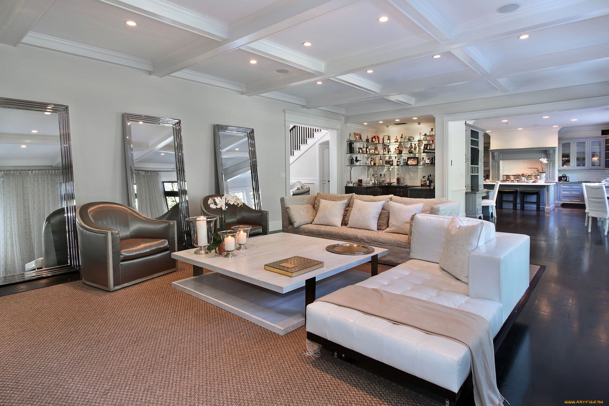 интерьер, гостиная, мебель, стиль, цветы