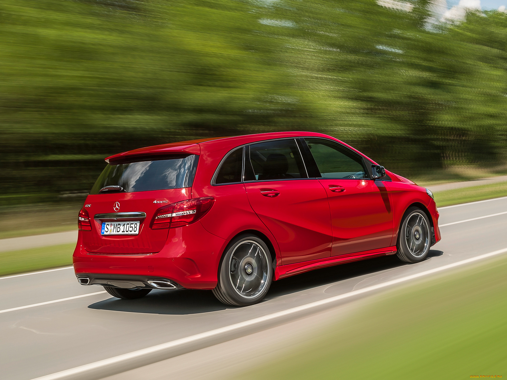 автомобили, mercedes-benz, b, 250, 4matic, amg, line, w246, 2014г, красный