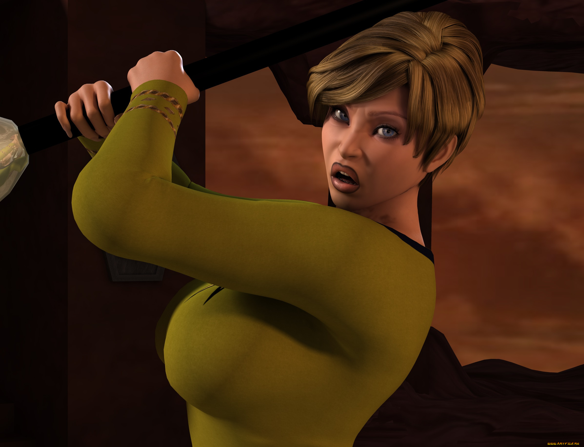 time, kirk, 3д, графика, фантазия, , fantasy, девушка, взгляд, поза