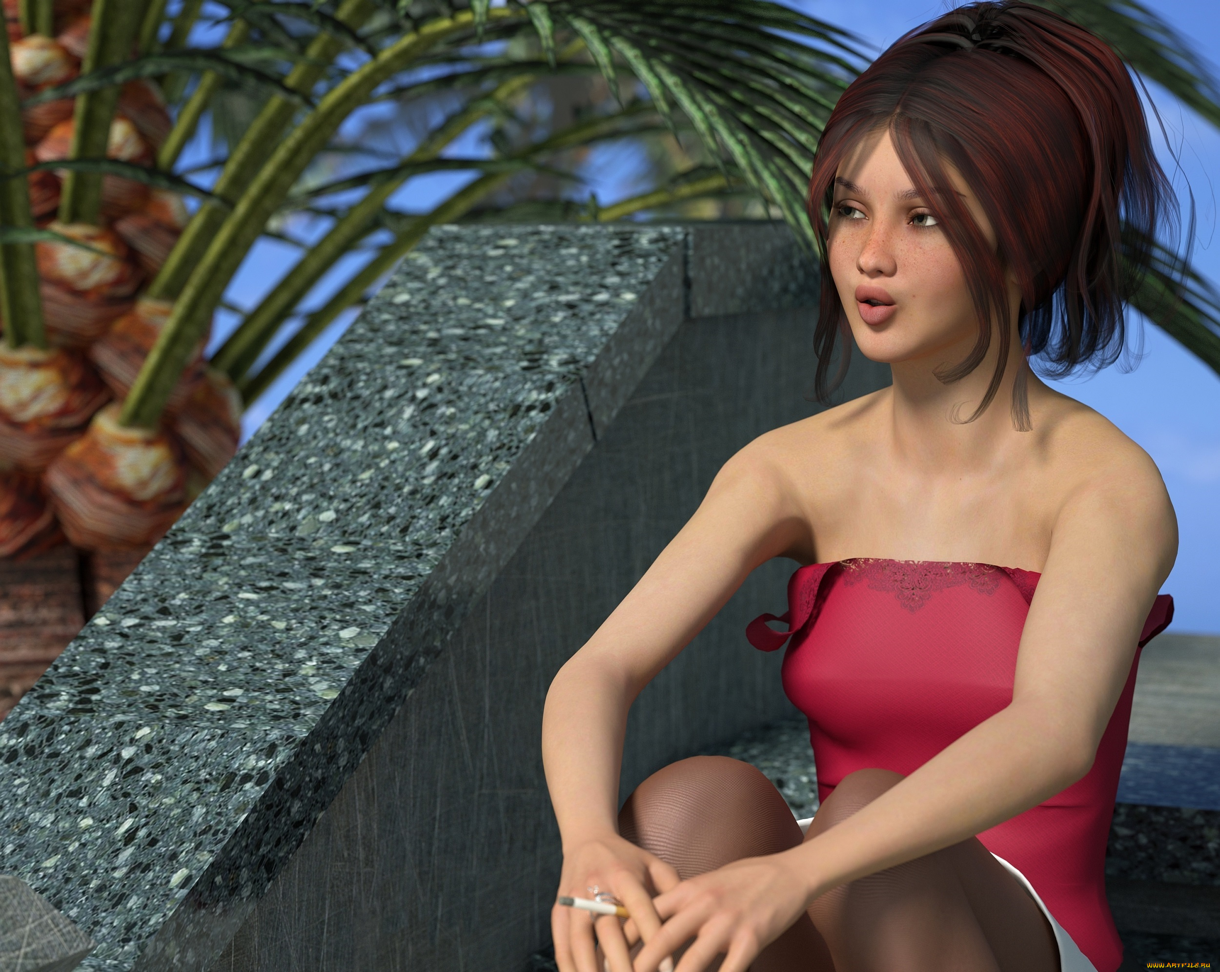 3д, графика, люди, , people, девушка, взгляд