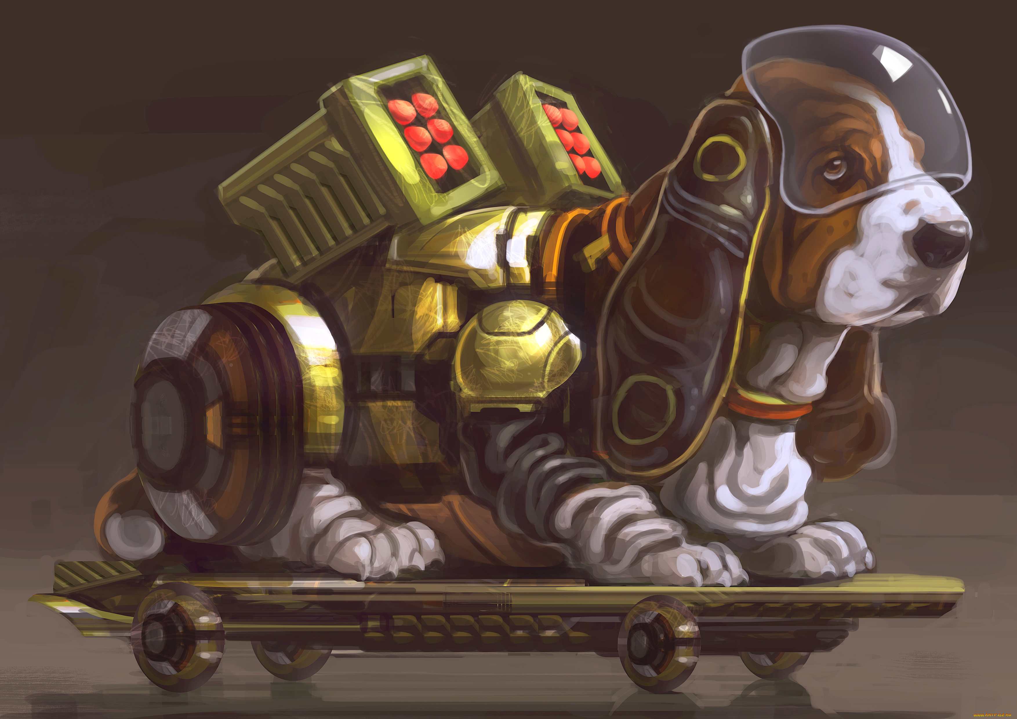 фэнтези, роботы, , киборги, , механизмы, собака, скейт, доспехи, киборг