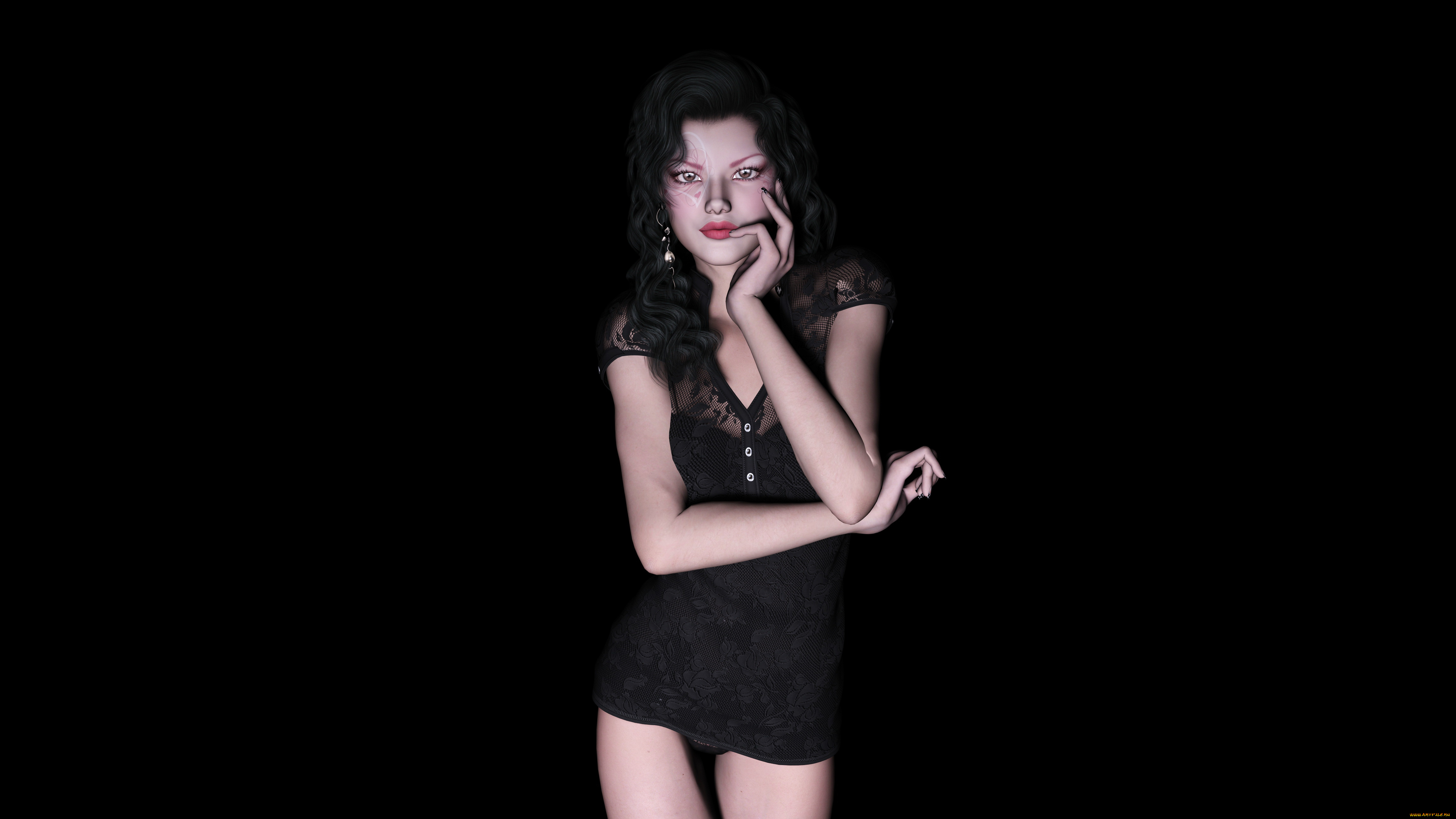 3д, графика, люди, , people, фон, взгляд, девушка