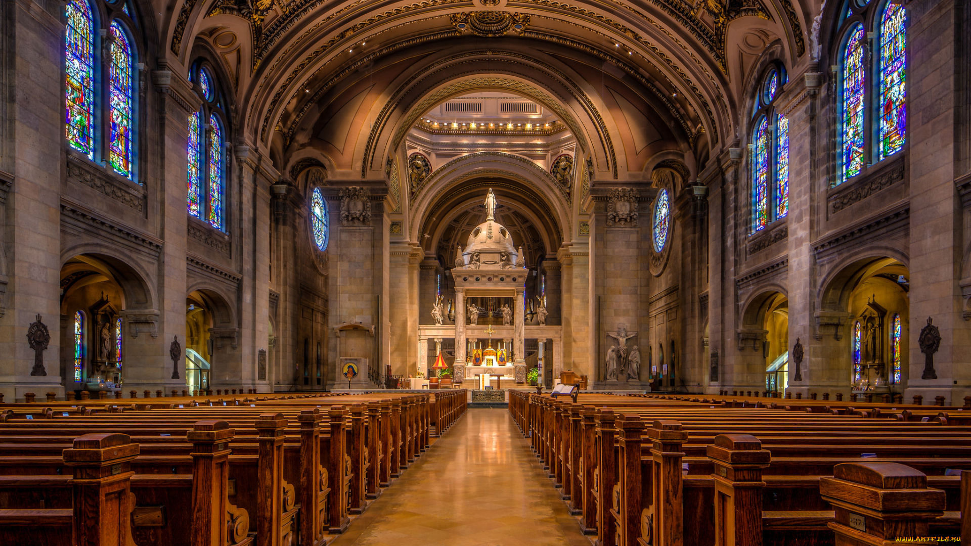 basilica, of, st, , mary, интерьер, убранство, , роспись, храма, собор