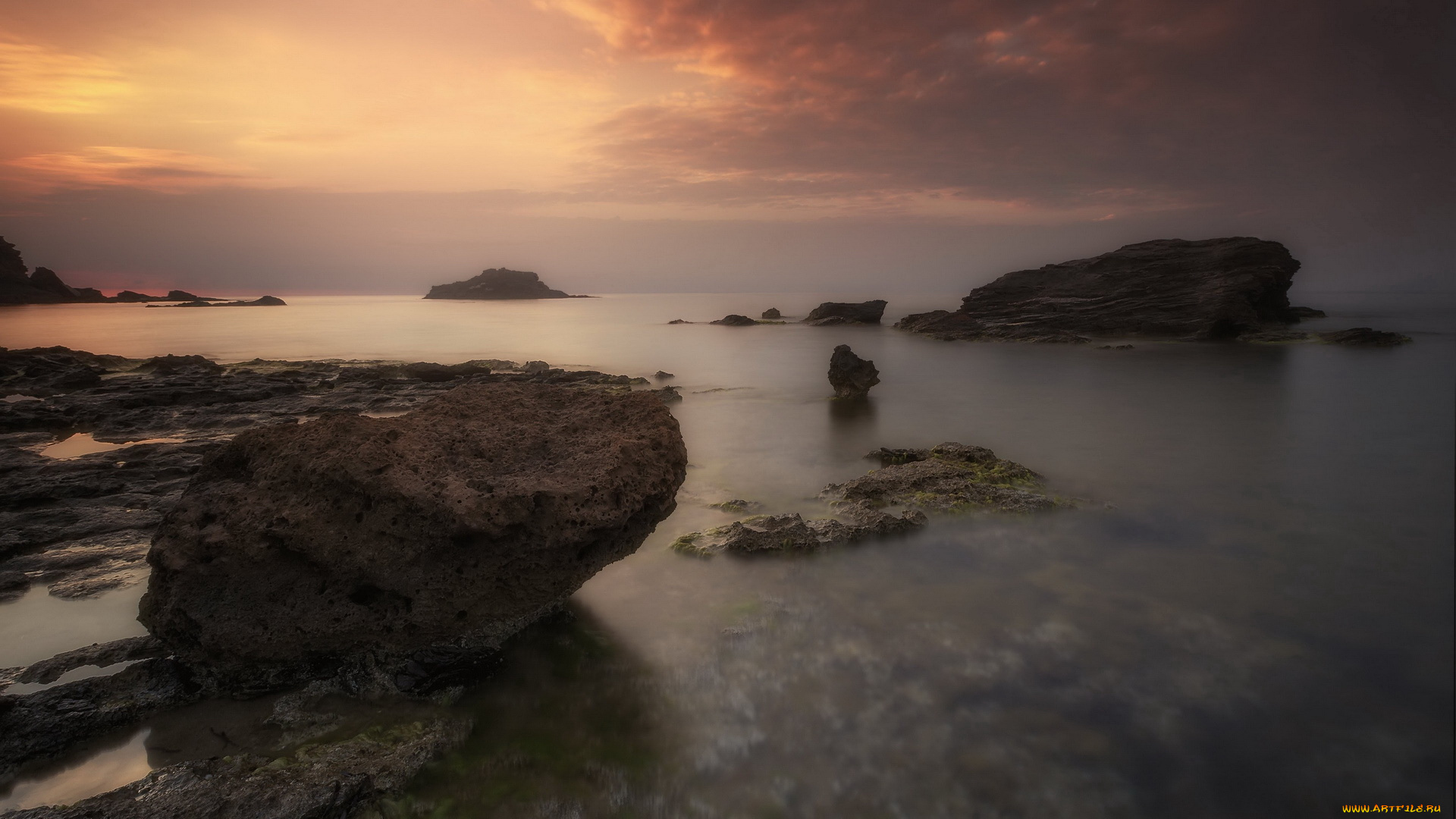 природа, побережье, камни, море